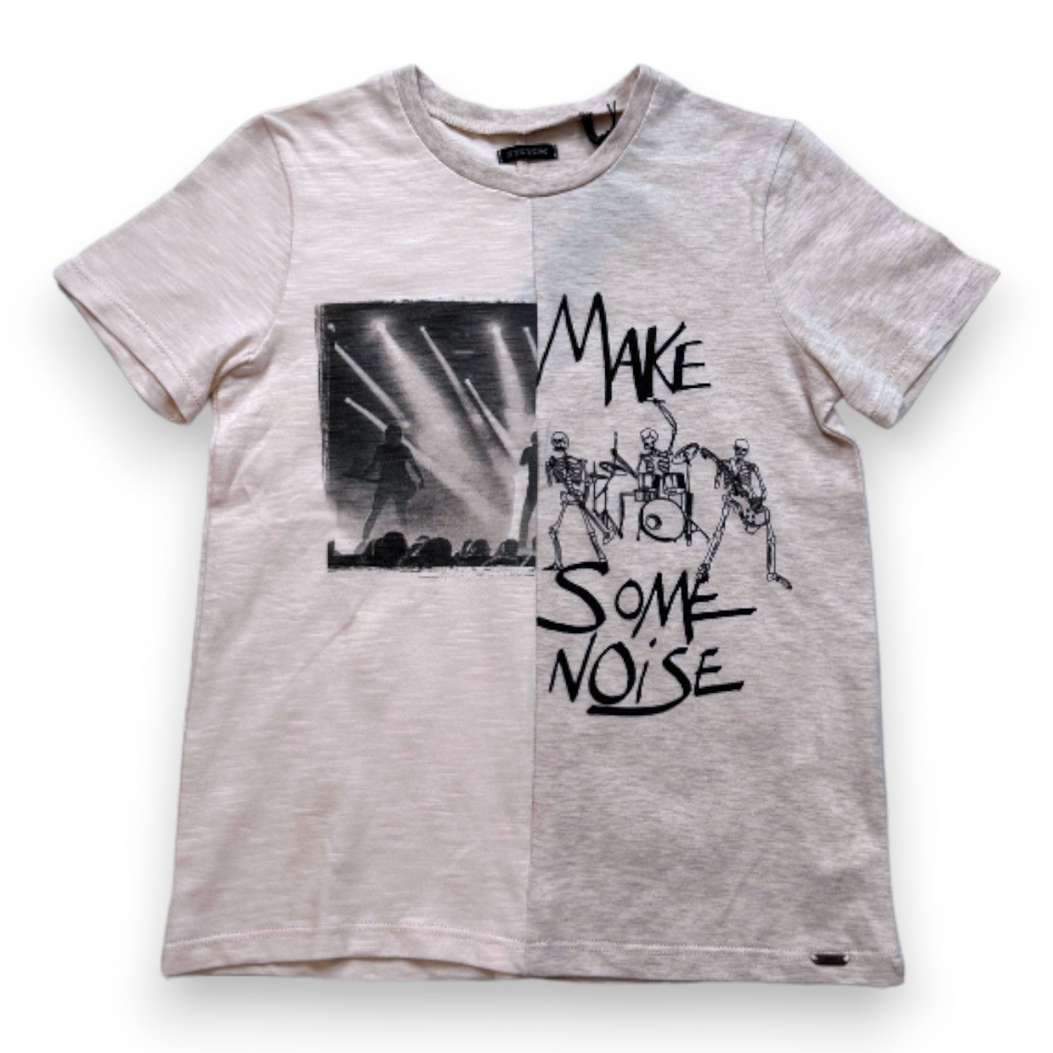 IKKS - Beige short-sleeved T-shirt with new prints - 6 years
