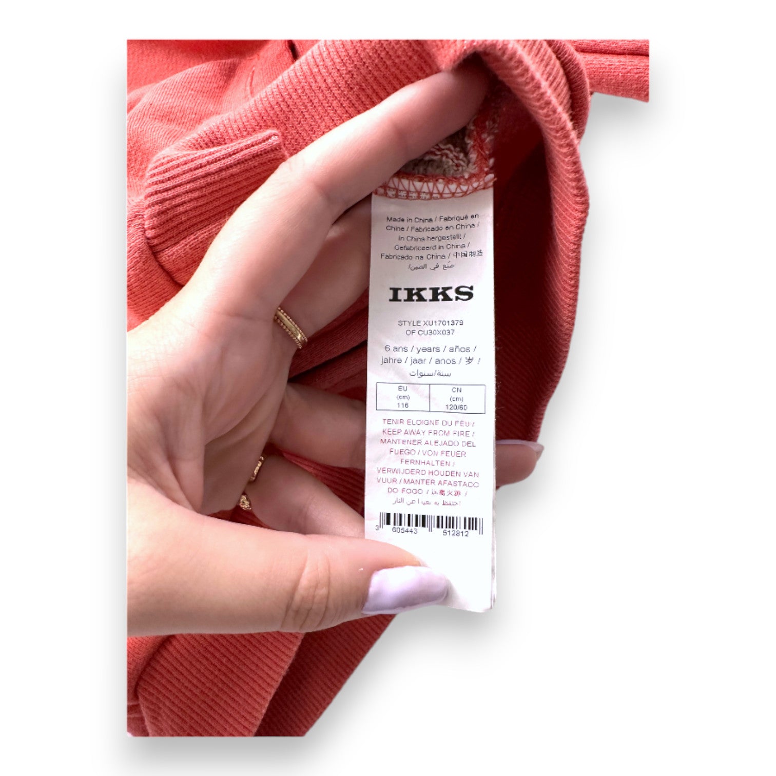 IKKS - Orangefarbenes Sweatshirt mit Reißverschluss - 6 Jahre