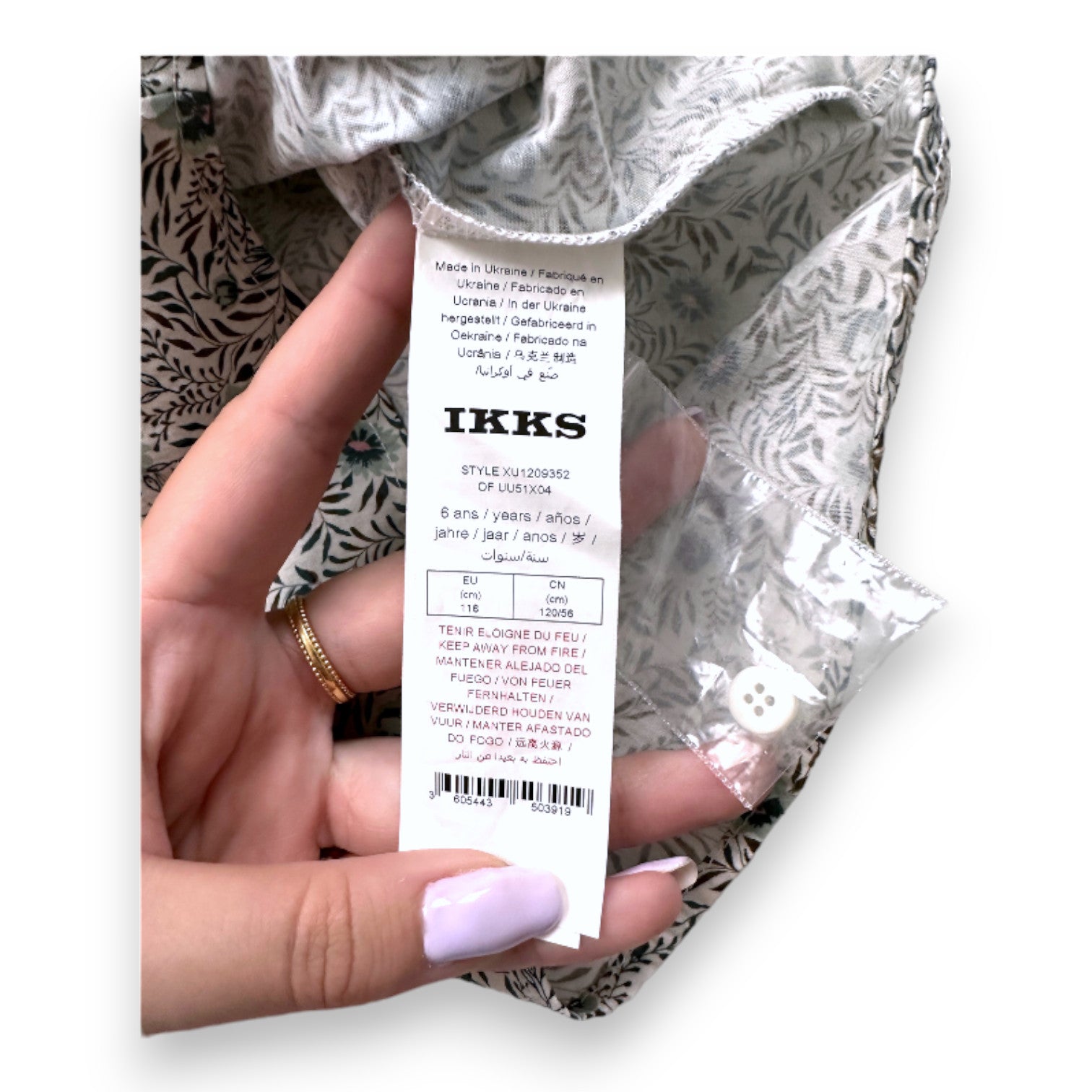 IKKS - White floral shirt - 6 years