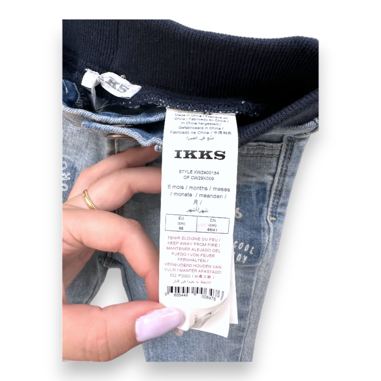 IKKS - New blue jeans with prints - 6 months