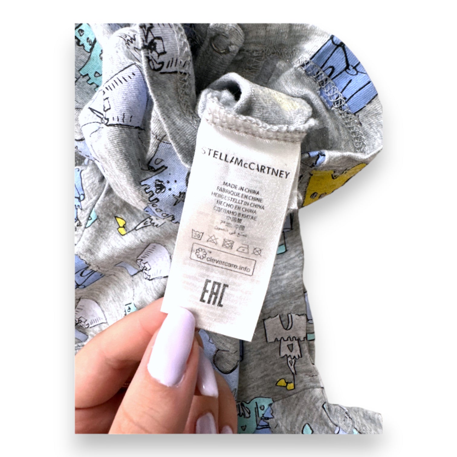 STELLA MCCARTNEY - Gray jumpsuit with prints - 6 months