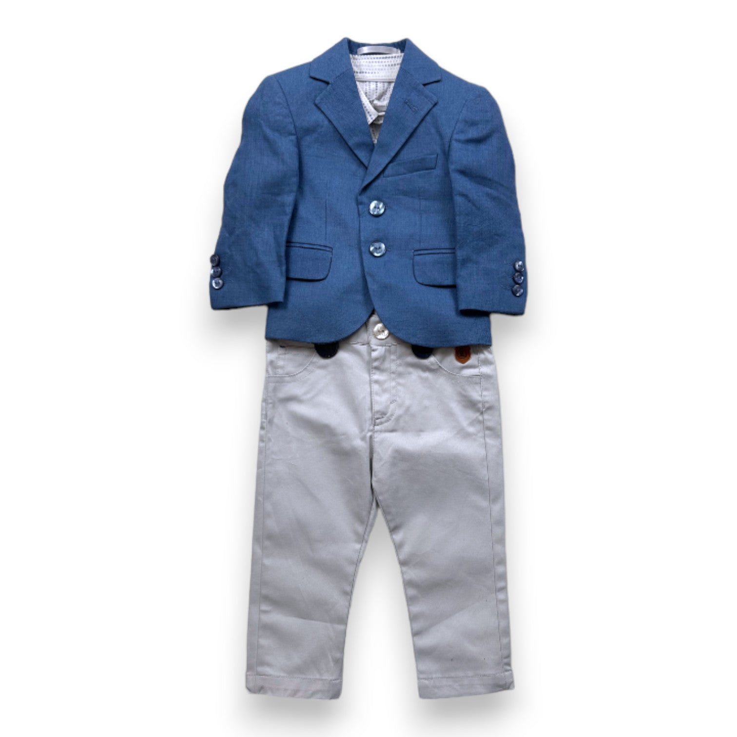 MONNA ROSA - Blue and gray costume set - 6 months