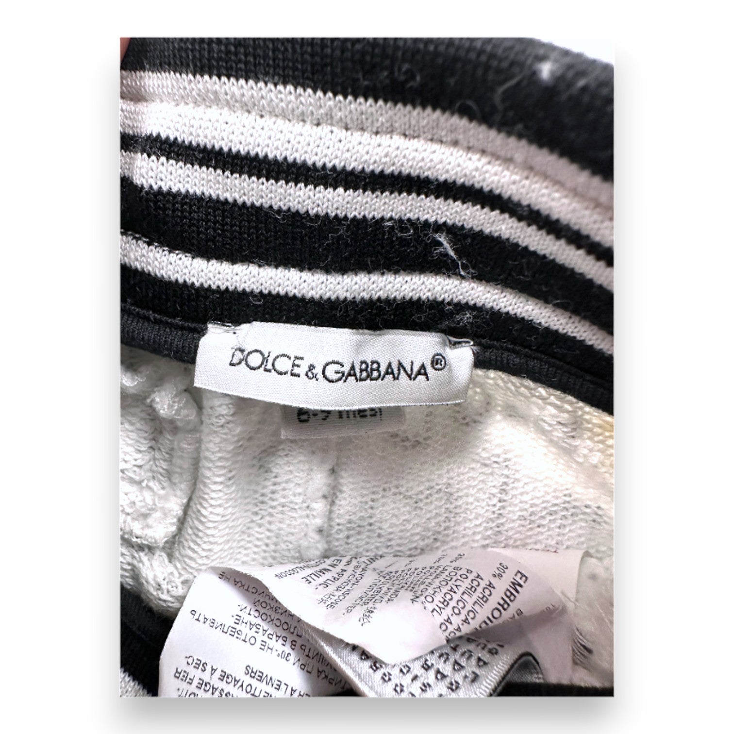 DOLCE & GABBANA - White jogging suit with black patterns - 6 months