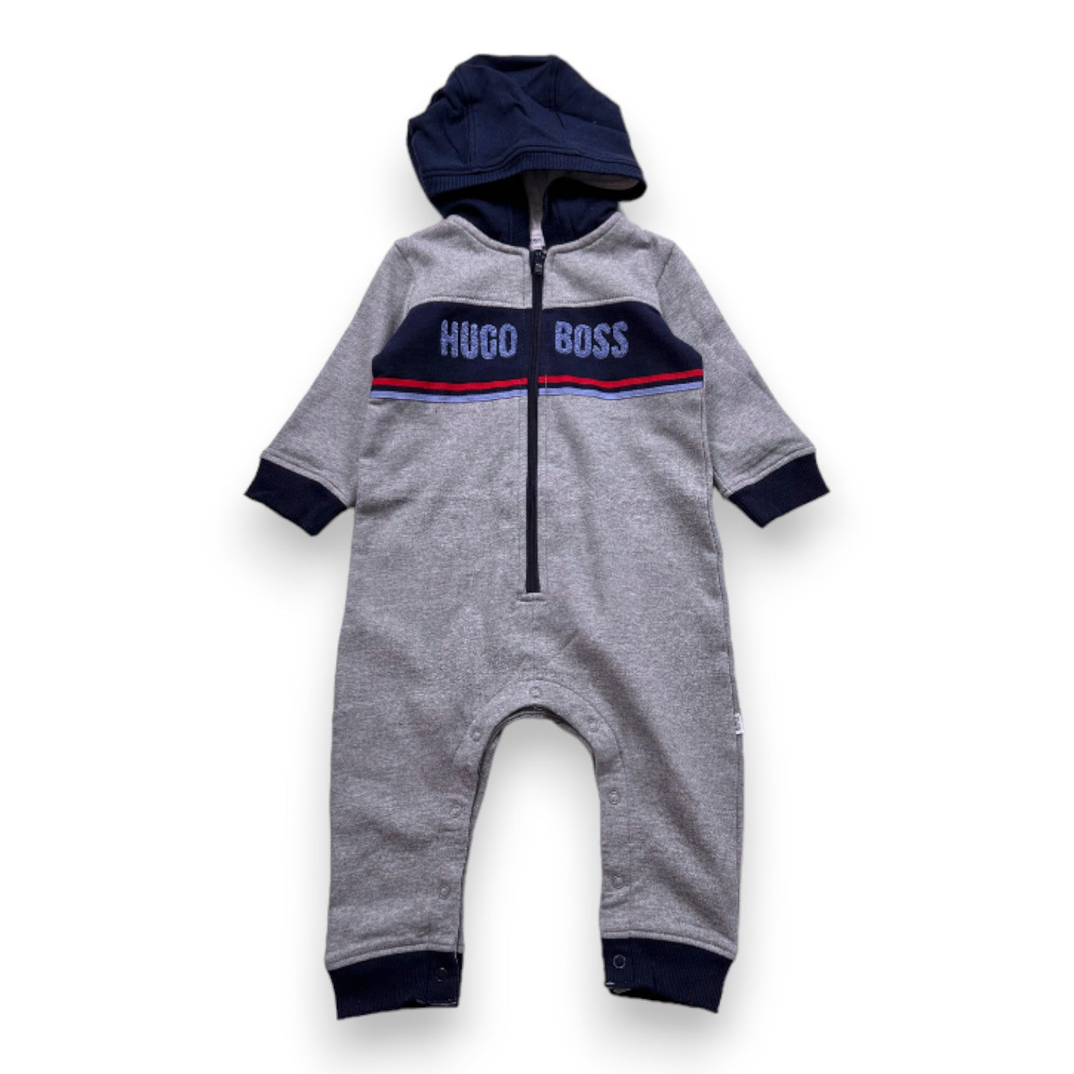 HUGO BOSS - Grey jumpsuit with embroidered "Hugo Boss" - 12 months