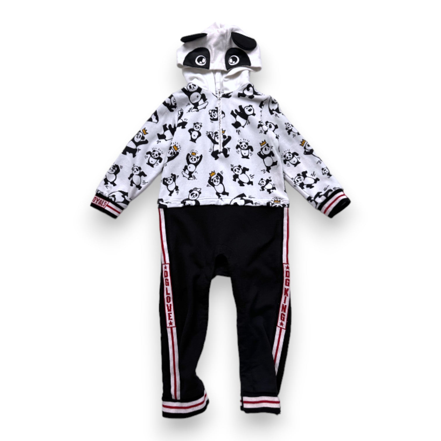 DOLCE & GABBANA - Black and white jumpsuit with prints - 18 months