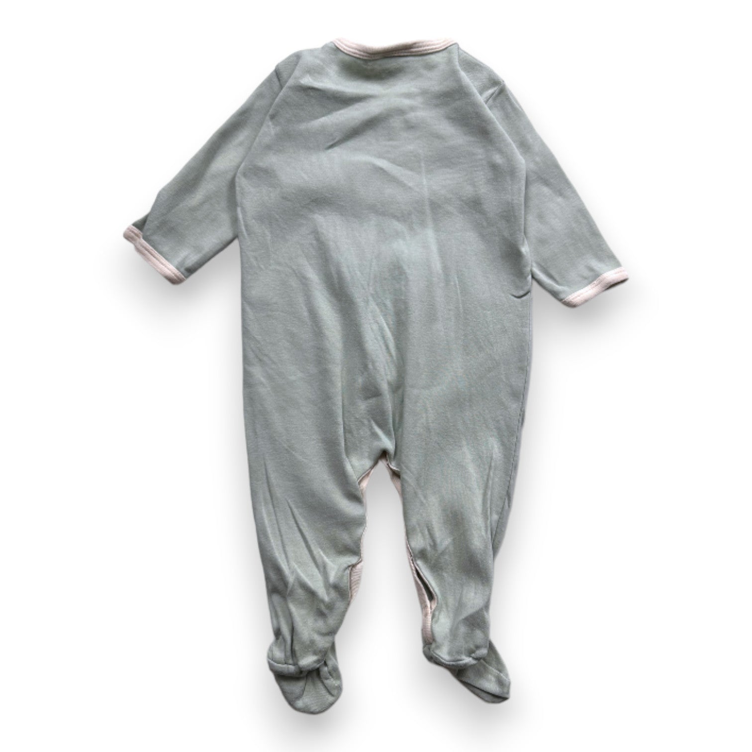 PETIT BATEAU - Grüner und beiger Pyjama mit Aufdruck - 6 Monate