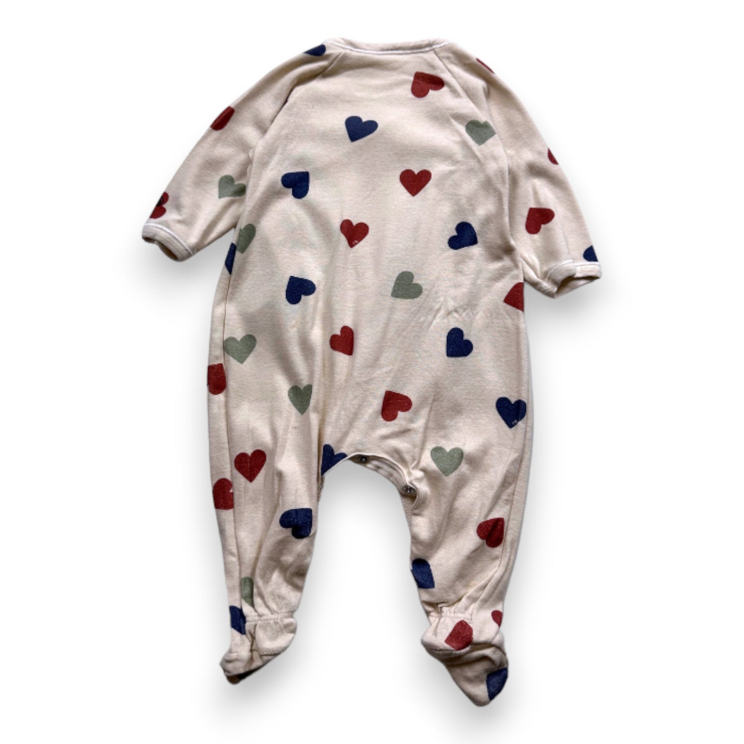 PETIT BATEAU - Beiger Pyjama mit Herzen - 6 Monate