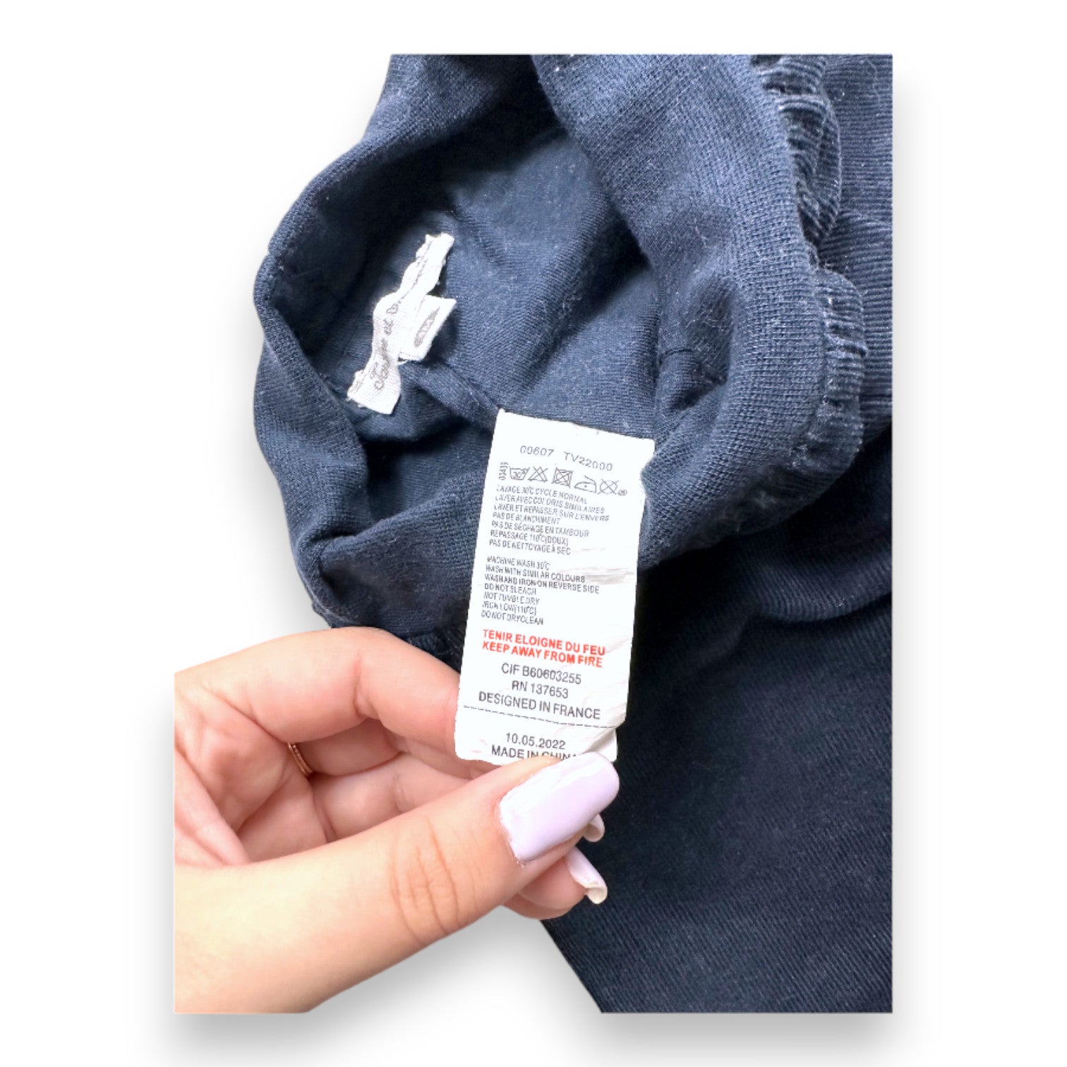 TARTINE & CHOCOLAT - Marineblaue Samthose - 3 Monate