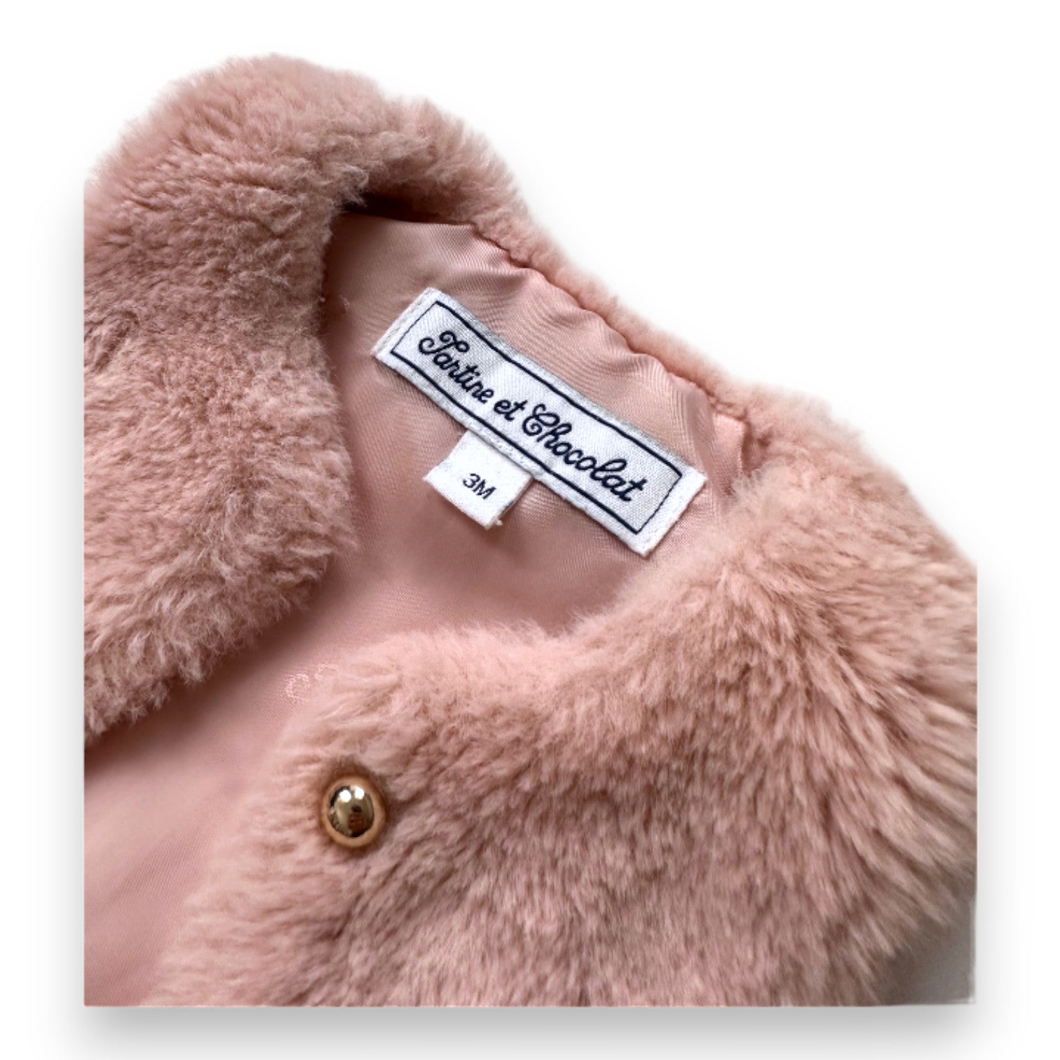 TARTINE & CHOCOLAT - Ärmellose Weste aus rosa Fell - 3 Monate