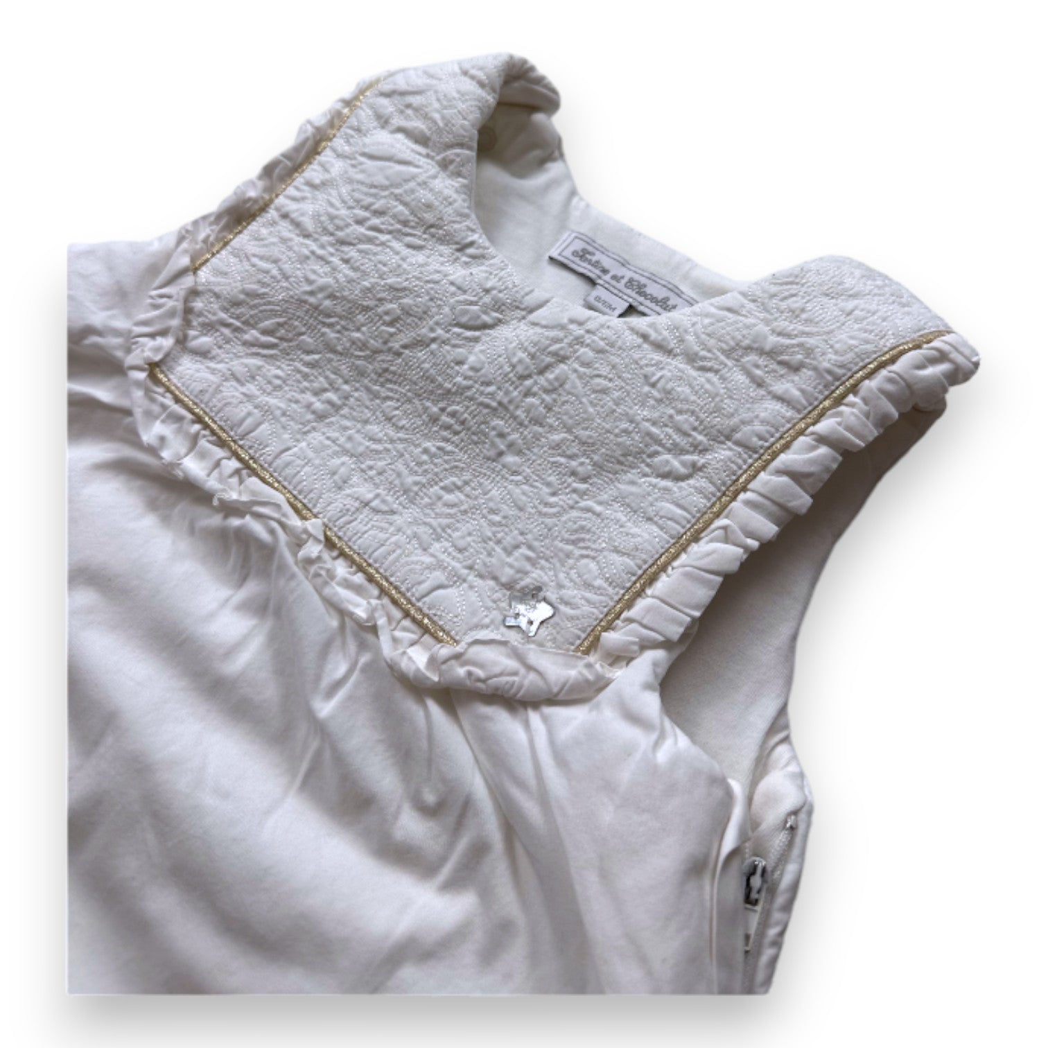 TARTINE & CHOCOLAT - Gigoteuse blanche avec broderies - 0 mois