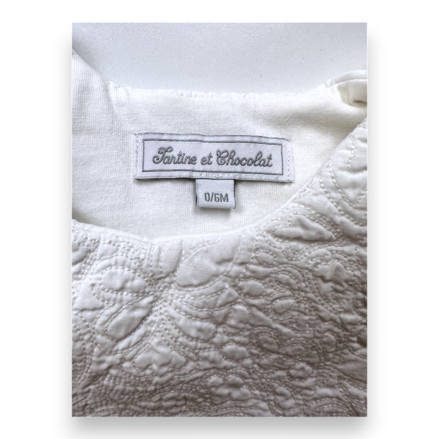 TARTINE & CHOCOLAT - Gigoteuse blanche avec broderies - 0 mois