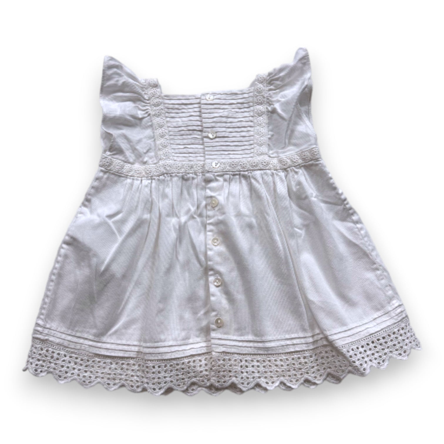 BONPOINT - White dress with embroidery - 6 months