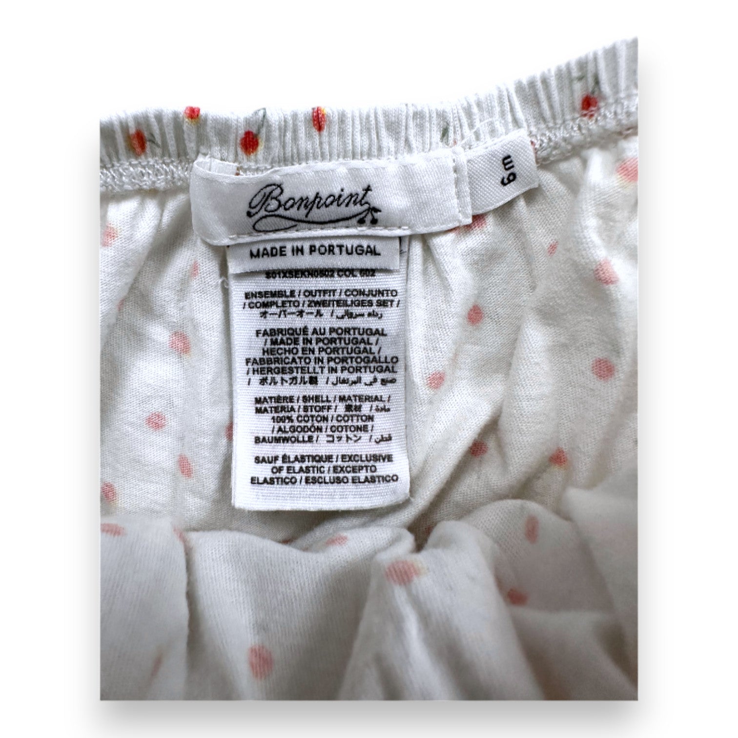 BONPOINT - Weiße Pumphose mit Prints - 6 Monate