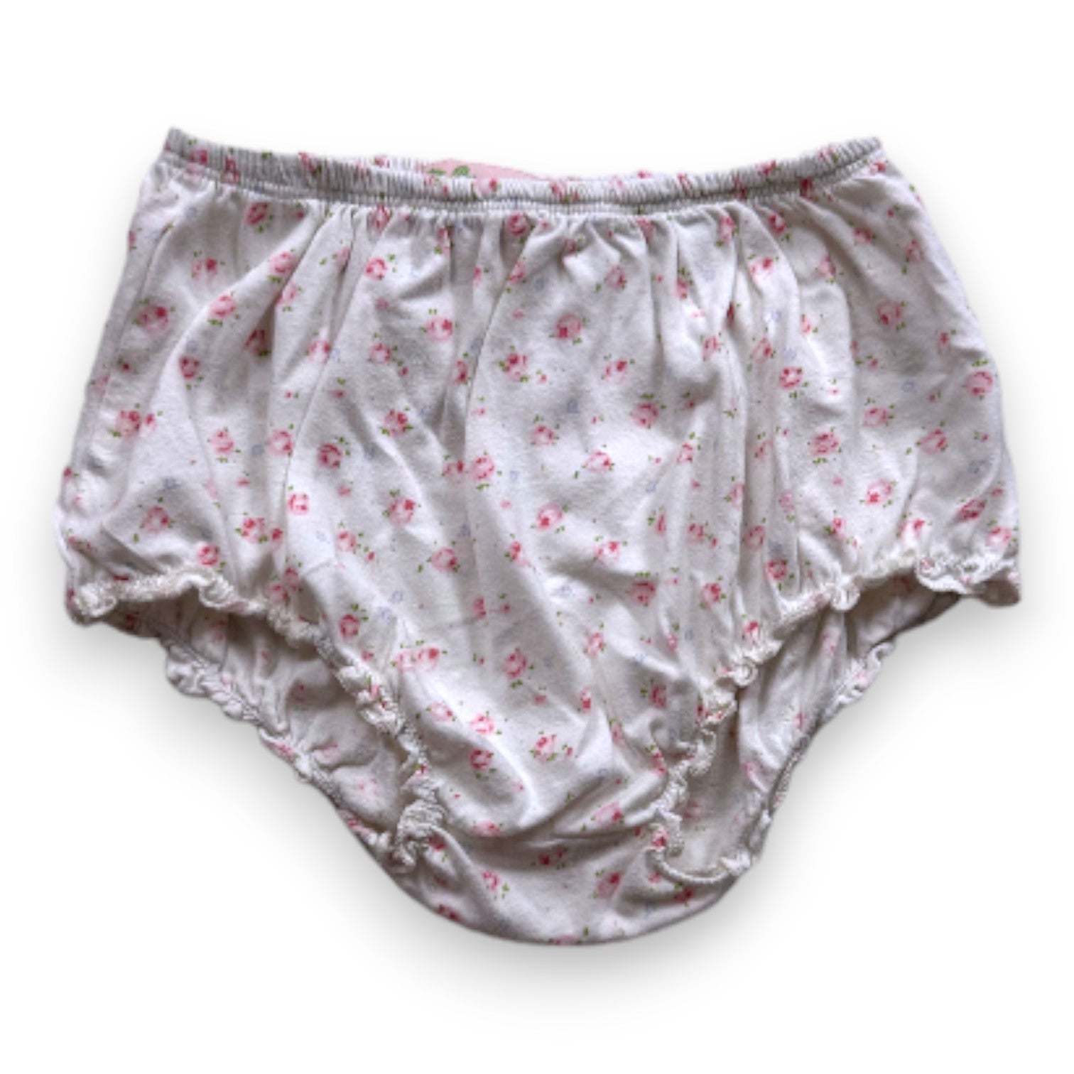 BONPOINT - White bloomers with pink flowers - 12 months