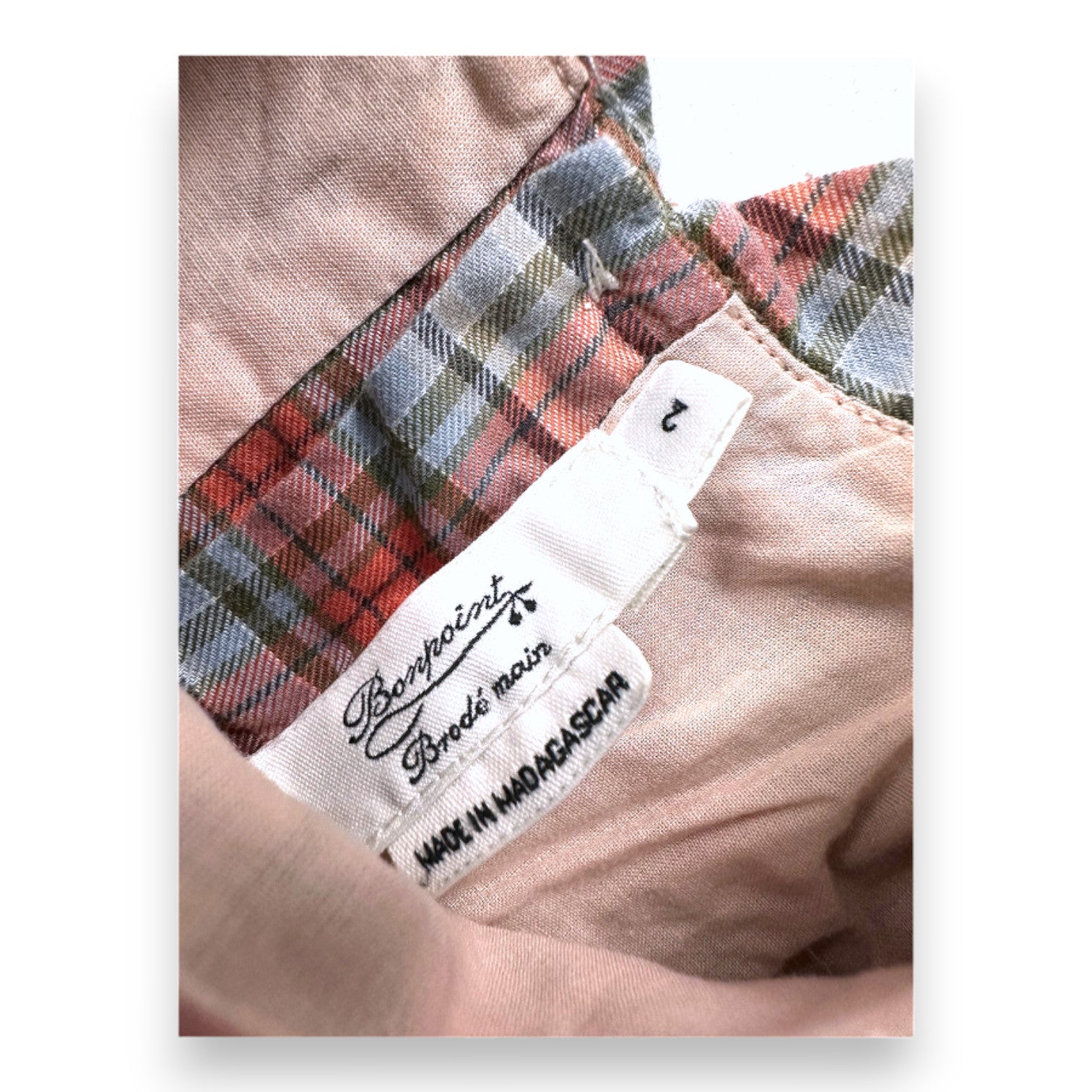 BONPOINT - Blue and red checked dress - 2 years