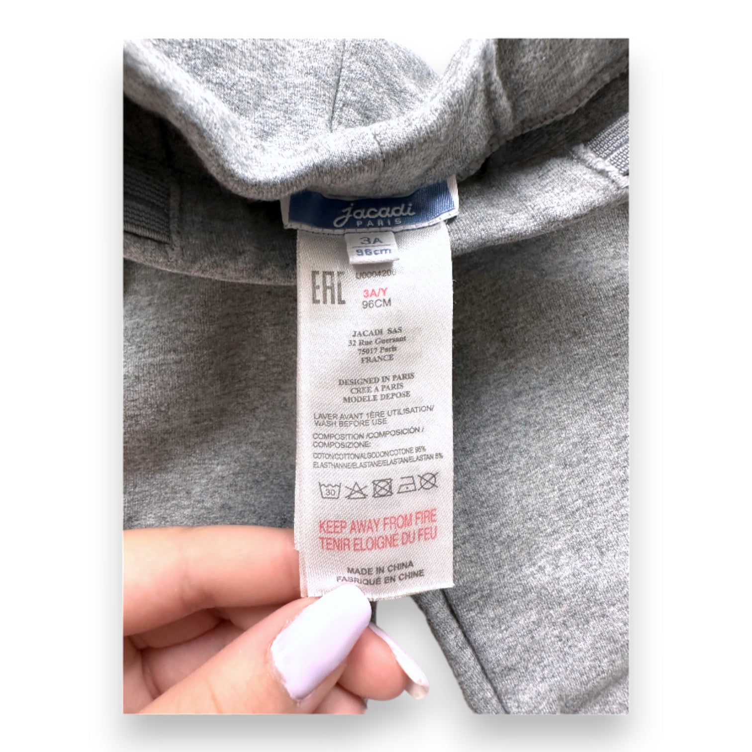 JACADI - Graues Joggingset - 3 Jahre