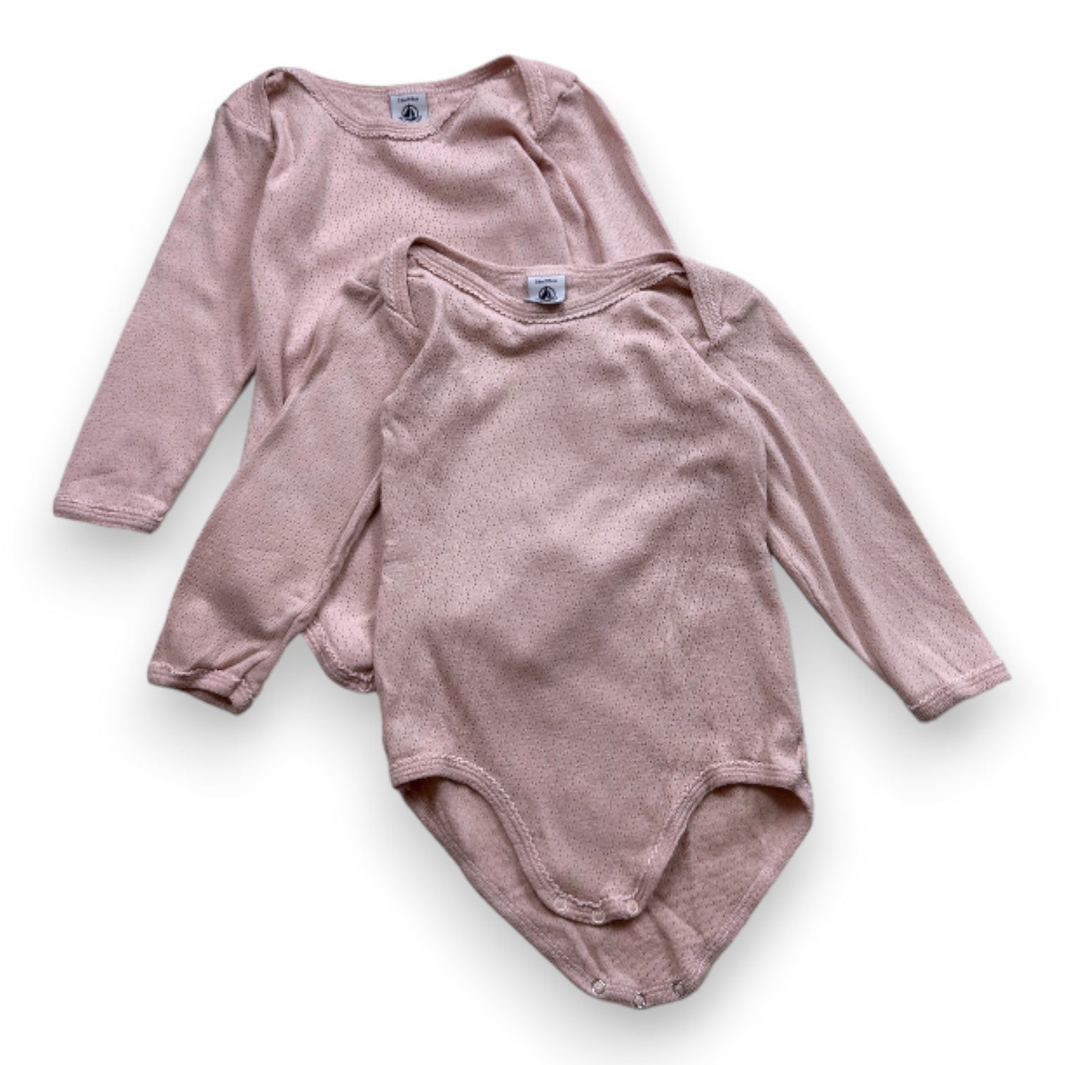 PETIT BATEAU - Set of 2 pink bodysuits - 3 years