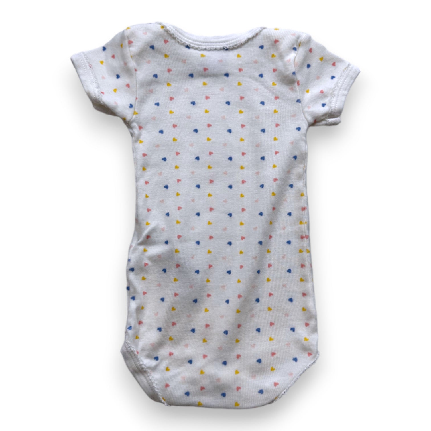 PETIT BATEAU - White bodysuit with multicolored hearts - 3 months