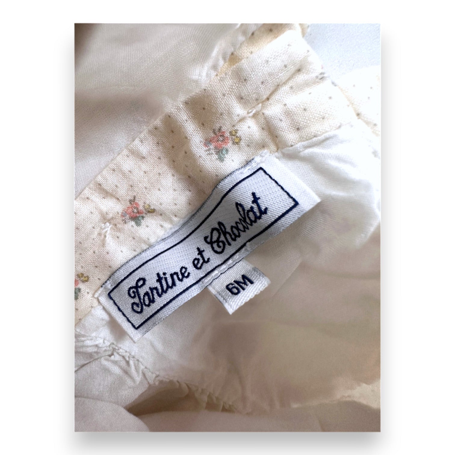 TARTINE & CHOCOLAT - Beige romper with flowers and embroidery - 6 months