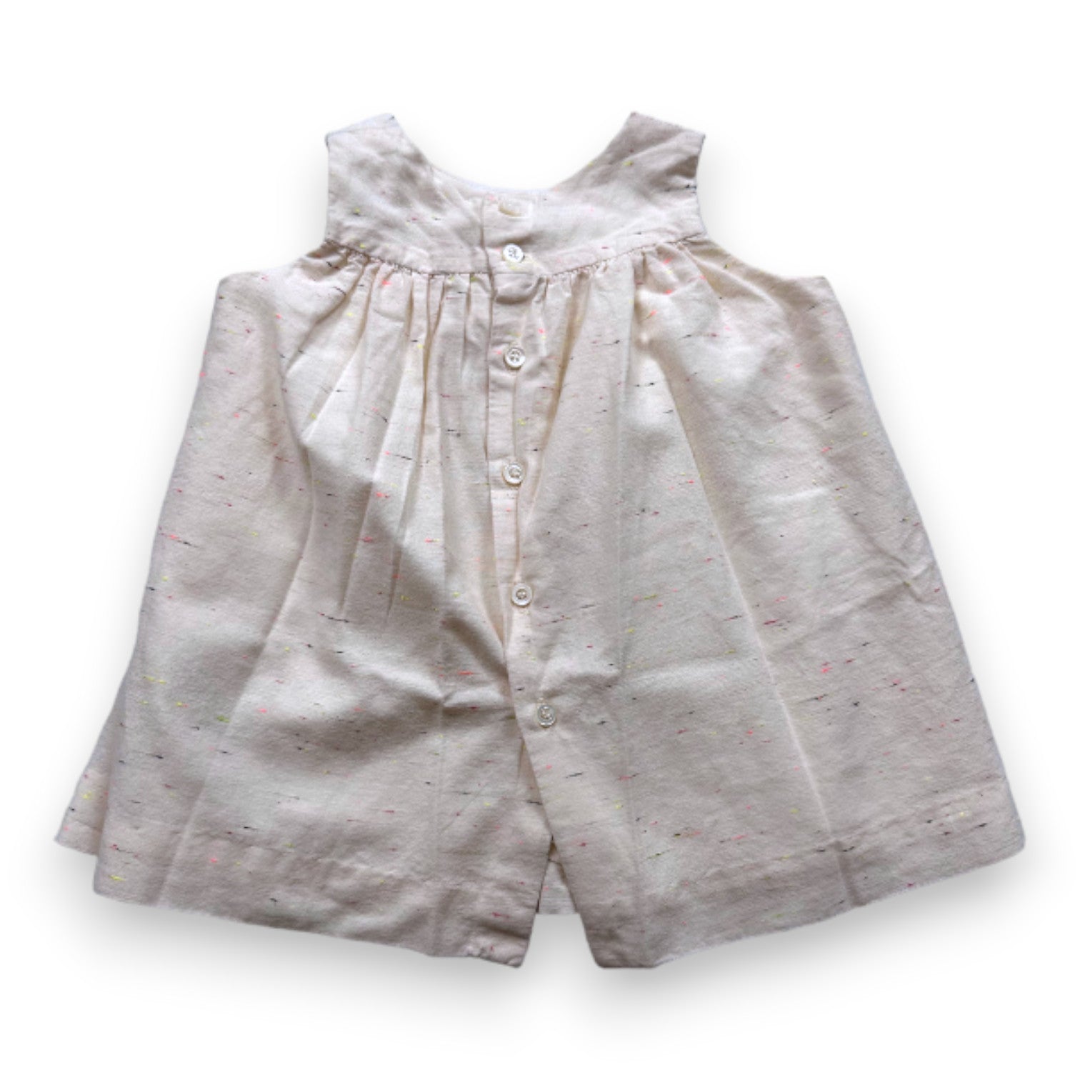 BONPOINT - Beige dress with embroidery - 6 months
