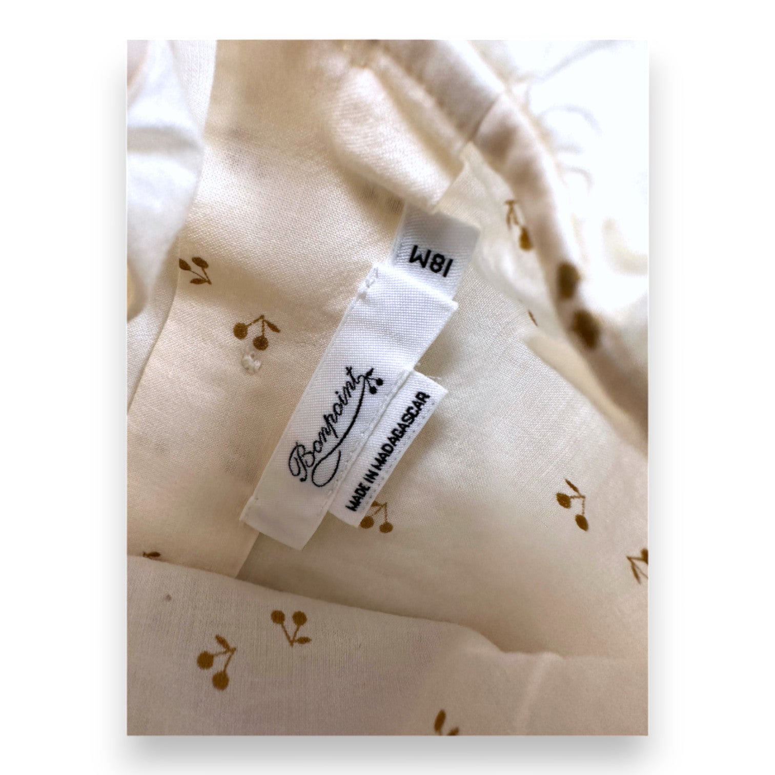 BONPOINT - Cream blouse with cherry print - 18 months