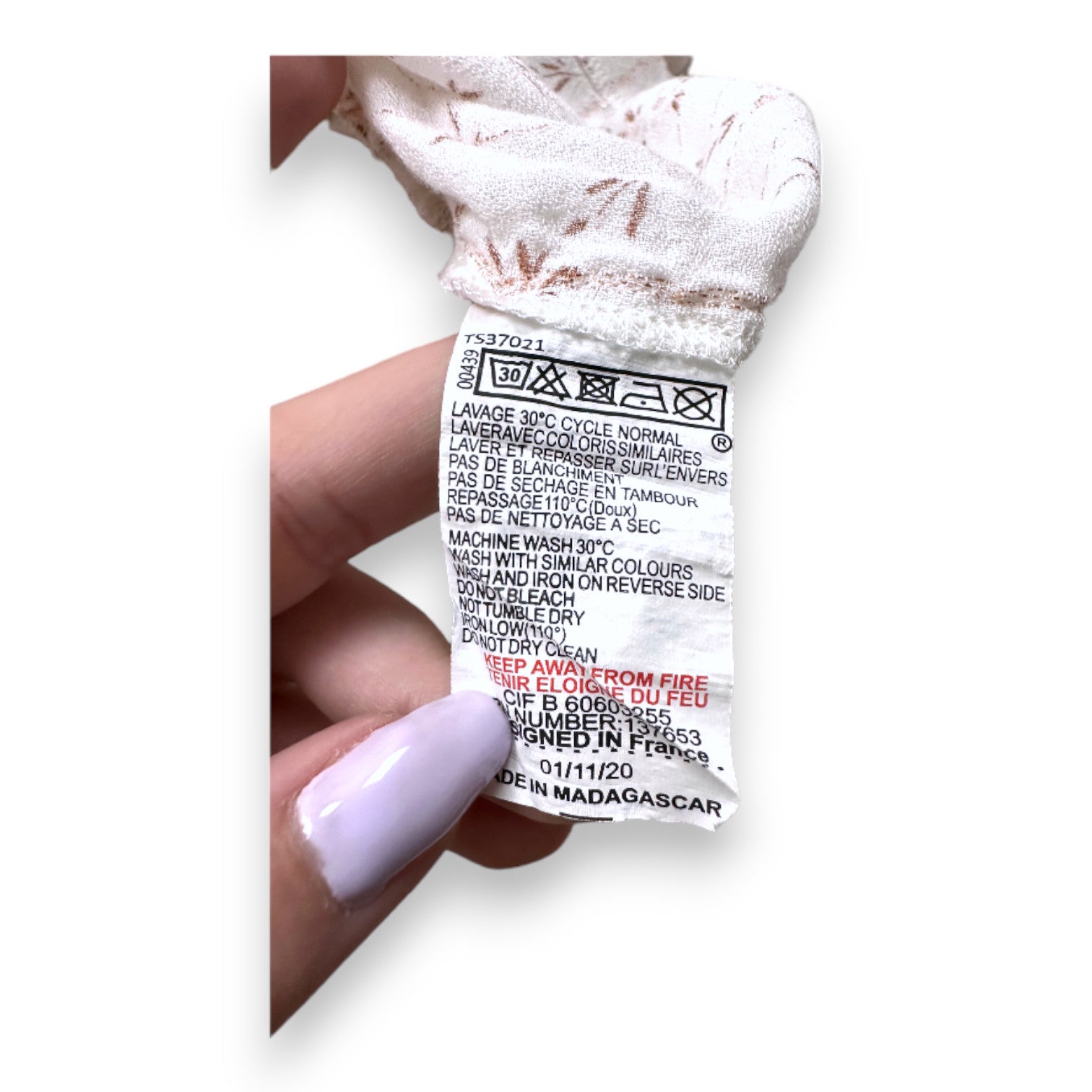 TARTINE & CHOCOLAT - White dress and bloomer set with pink flowers - 12 months