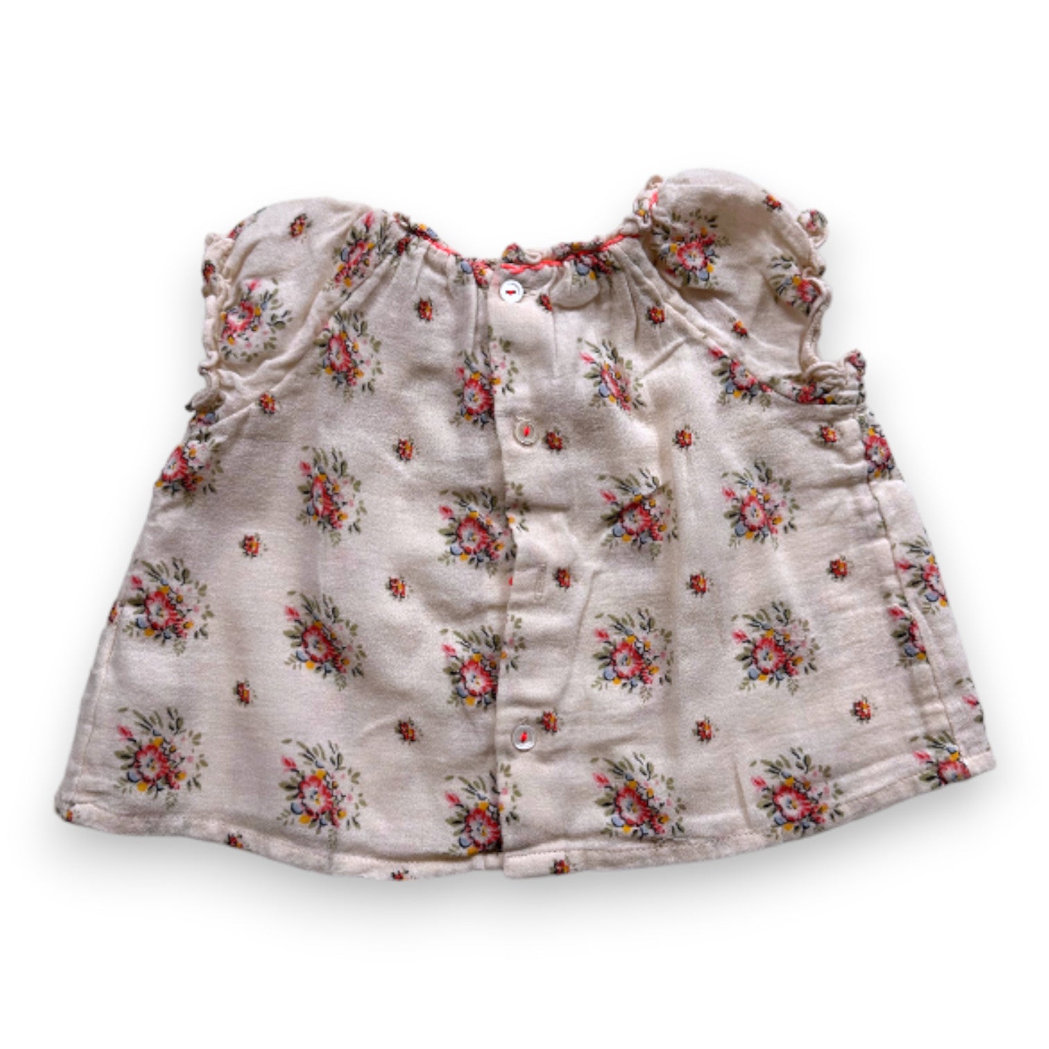 BONPOINT - Beige floral blouse - 6 months