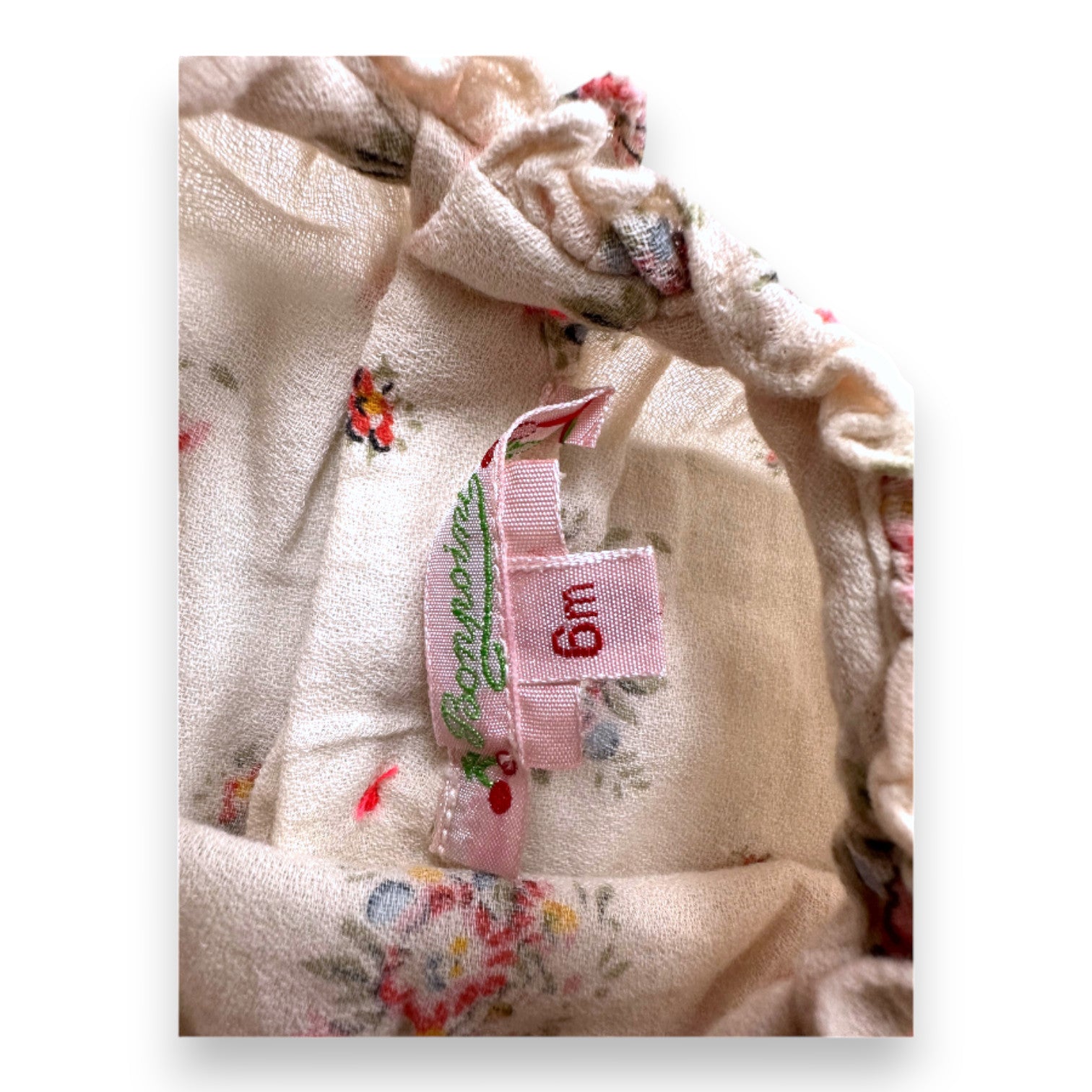 BONPOINT - Beige floral blouse - 6 months
