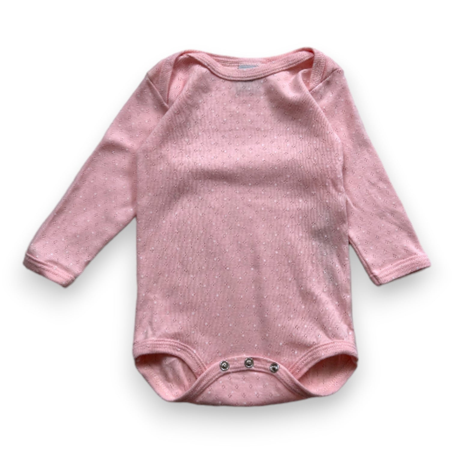 PETIT BATEAU - Pink bodysuit with white polka dots - 6 months