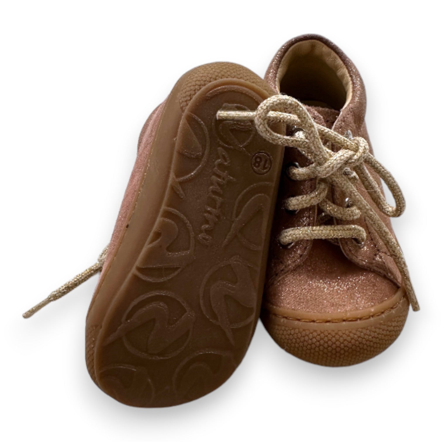 NATURINO - Pink and gold glitter sneakers - 18