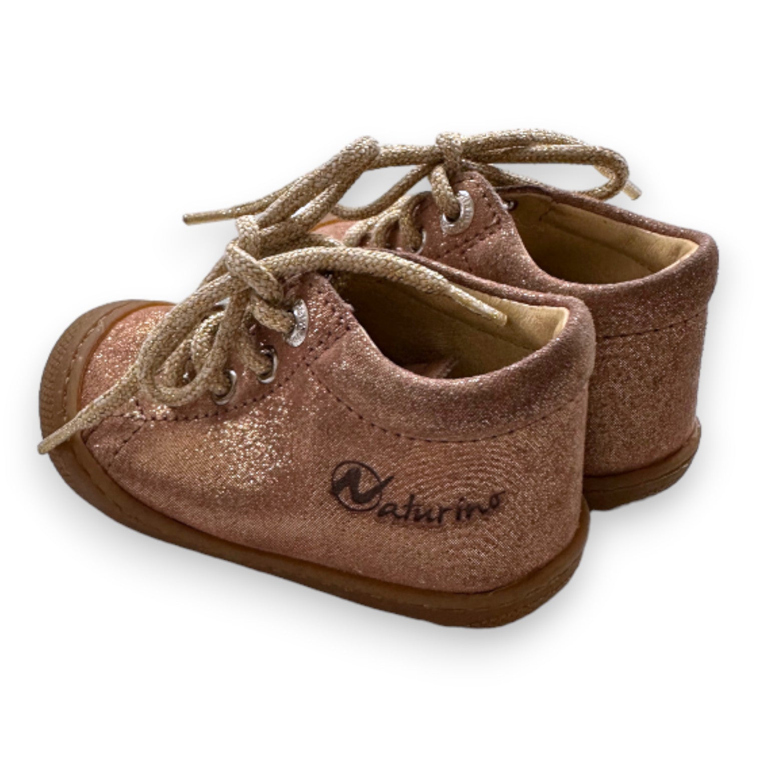 NATURINO - Pink and gold glitter sneakers - 18