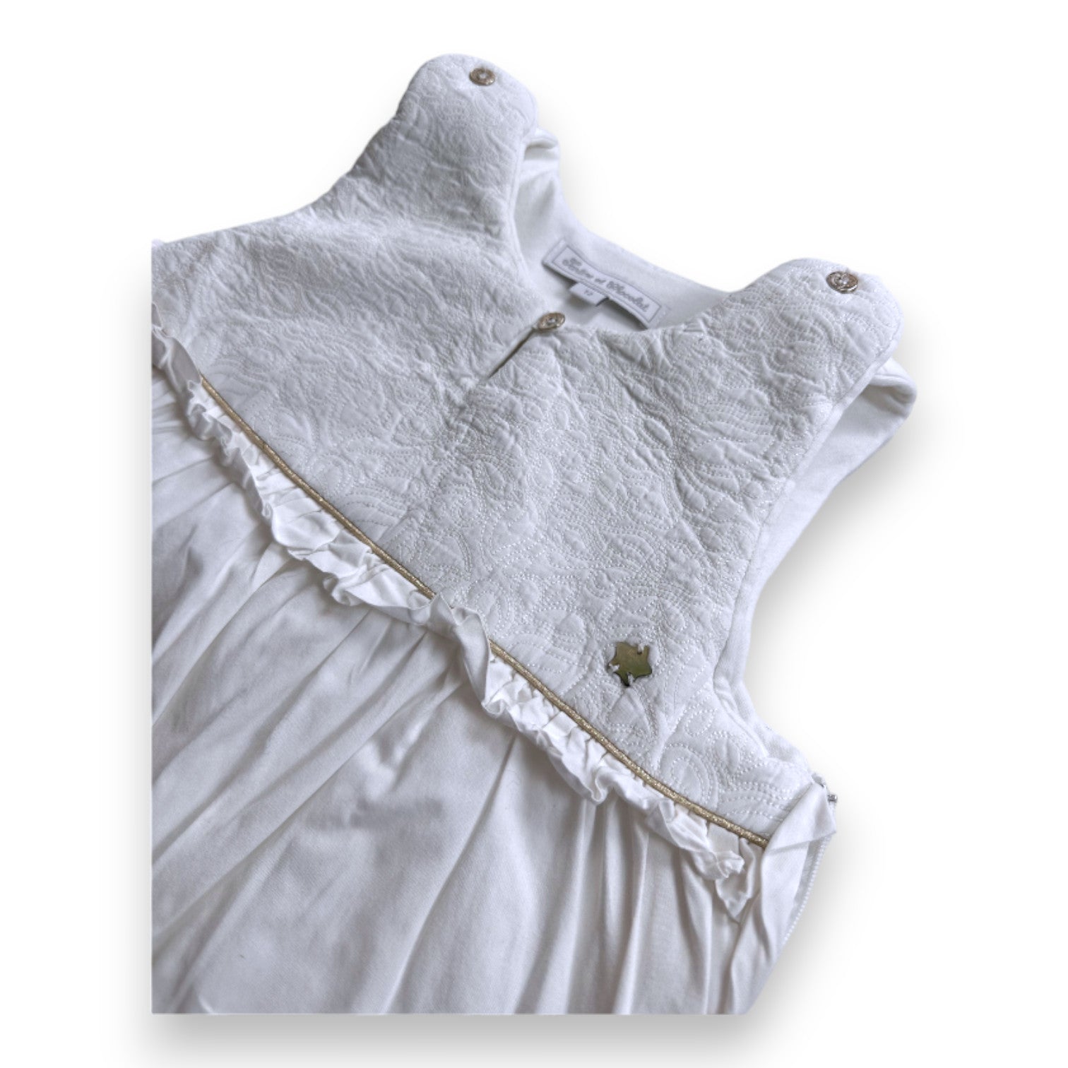 TARTINE & CHOCOLAT - Gigoteuse blanche avec broderies - 12 mois