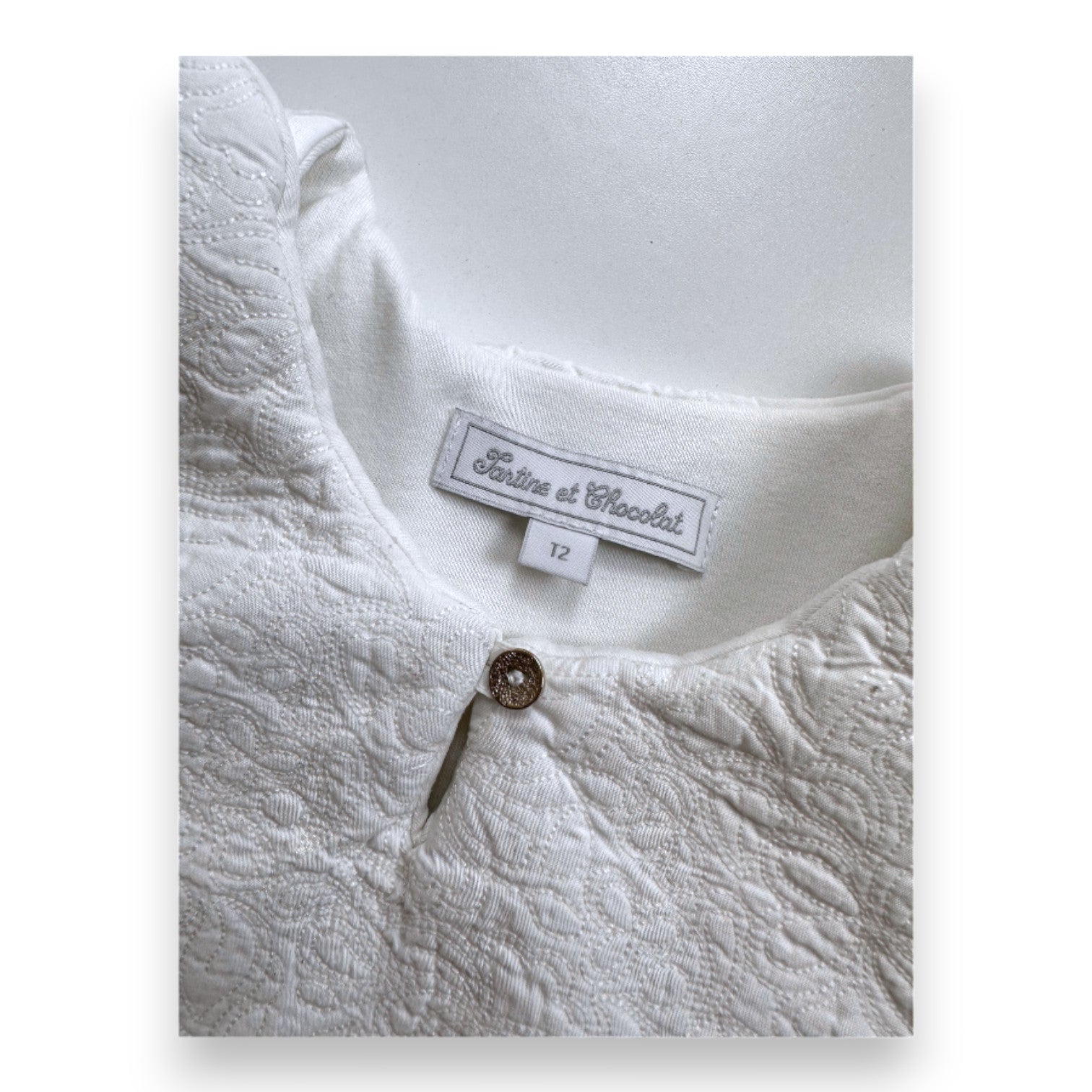 TARTINE & CHOCOLAT - Gigoteuse blanche avec broderies - 12 mois