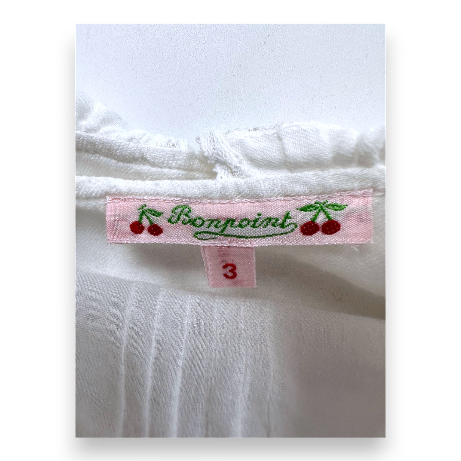 BONPOINT - White long-sleeved blouse - 3 months