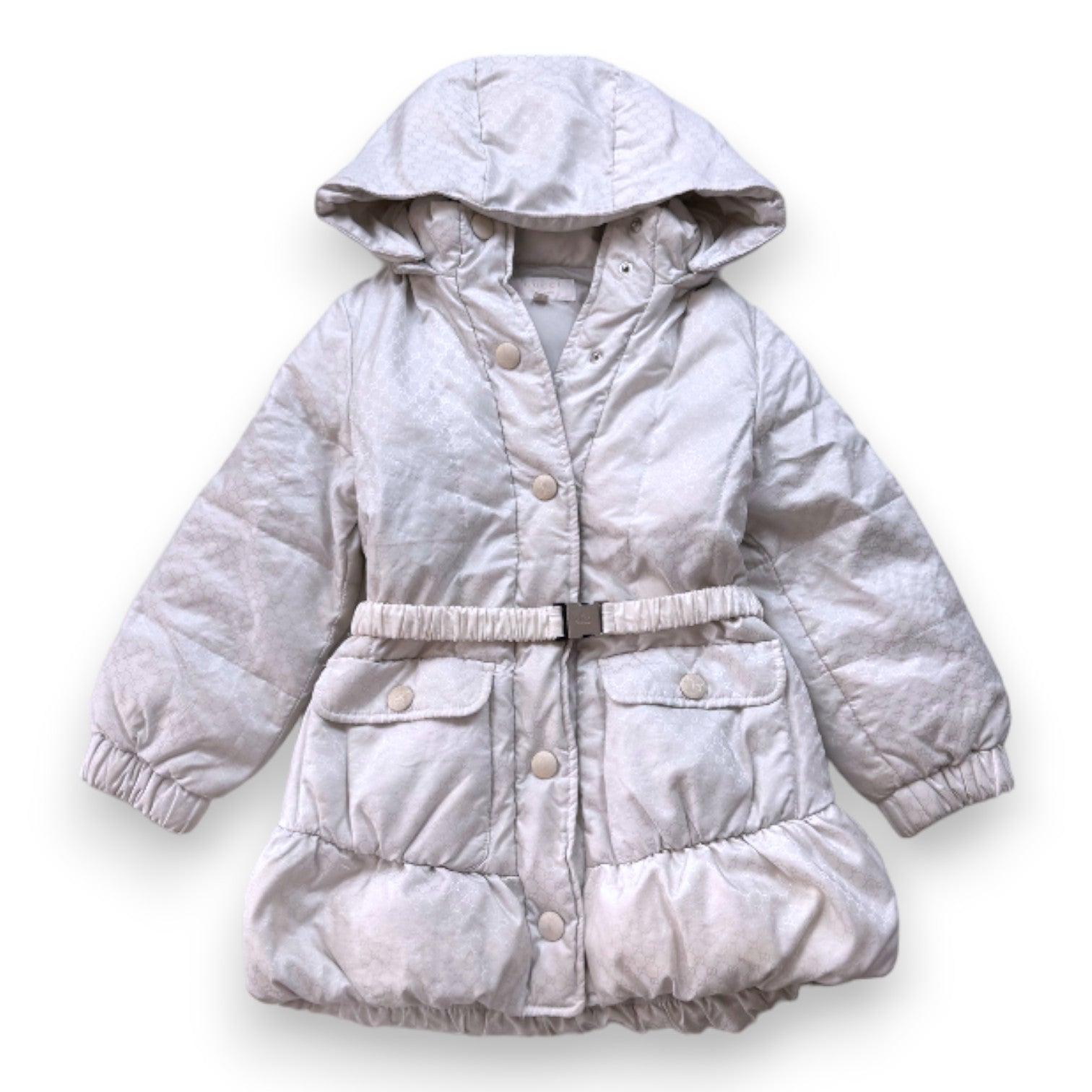 GUCCI - Doudoune blanche imprimée logo Gucci - 3 ans