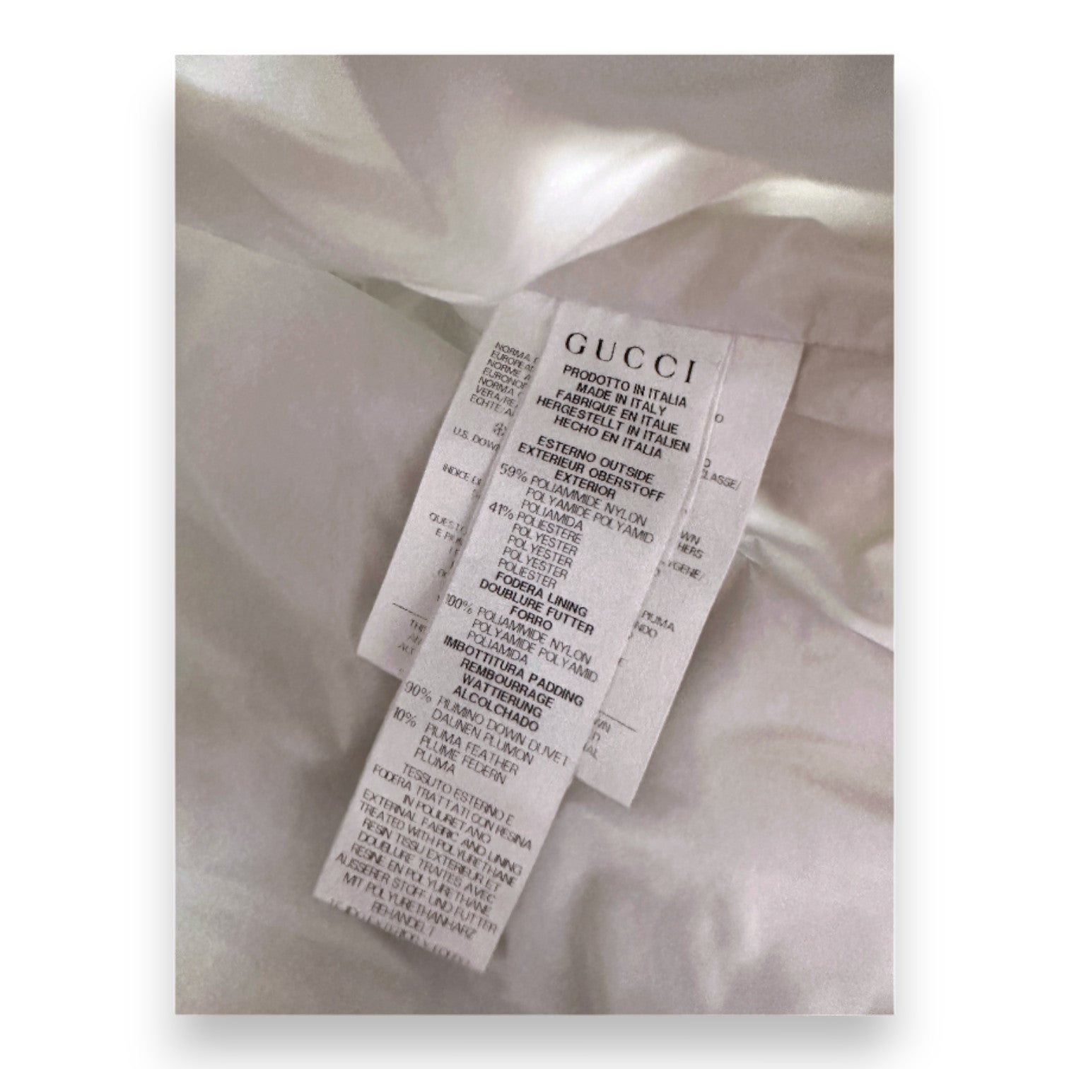GUCCI - Doudoune blanche imprimée logo Gucci - 3 ans