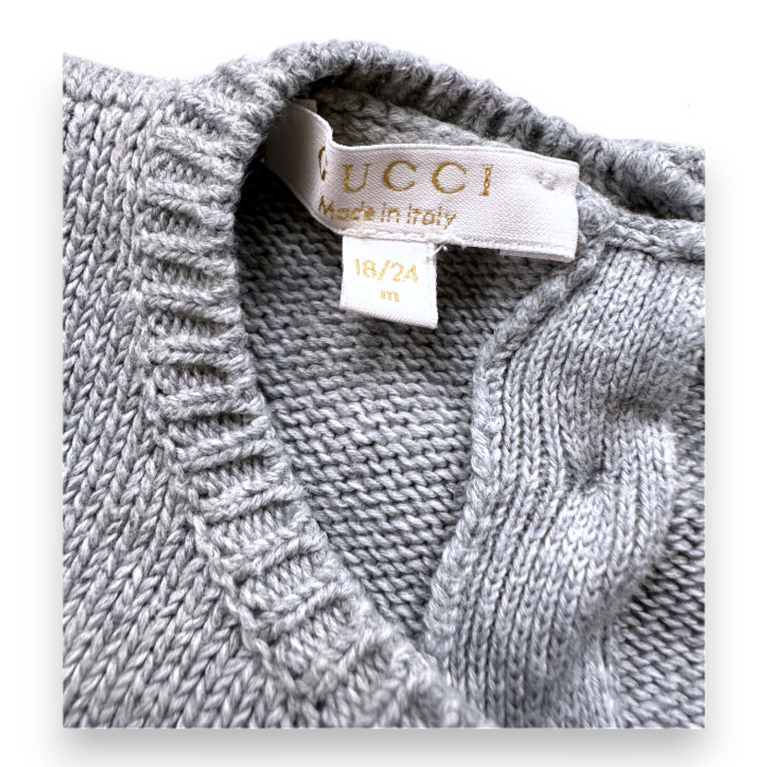 GUCCI - Robe grise à manches longues - 18 mois