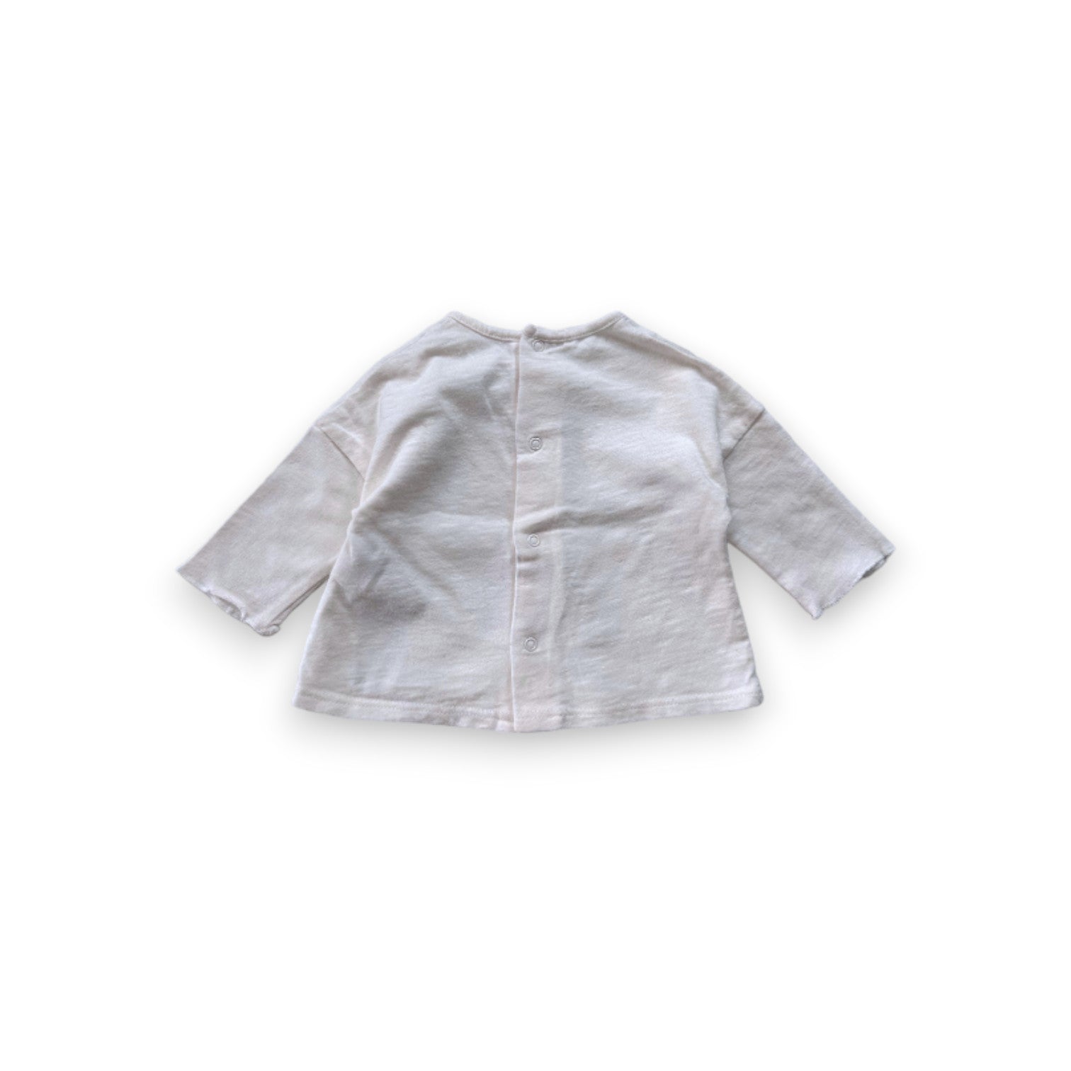 CHLOE - Weißes Langarm-T-Shirt mit Aufdruck - 1 Monat