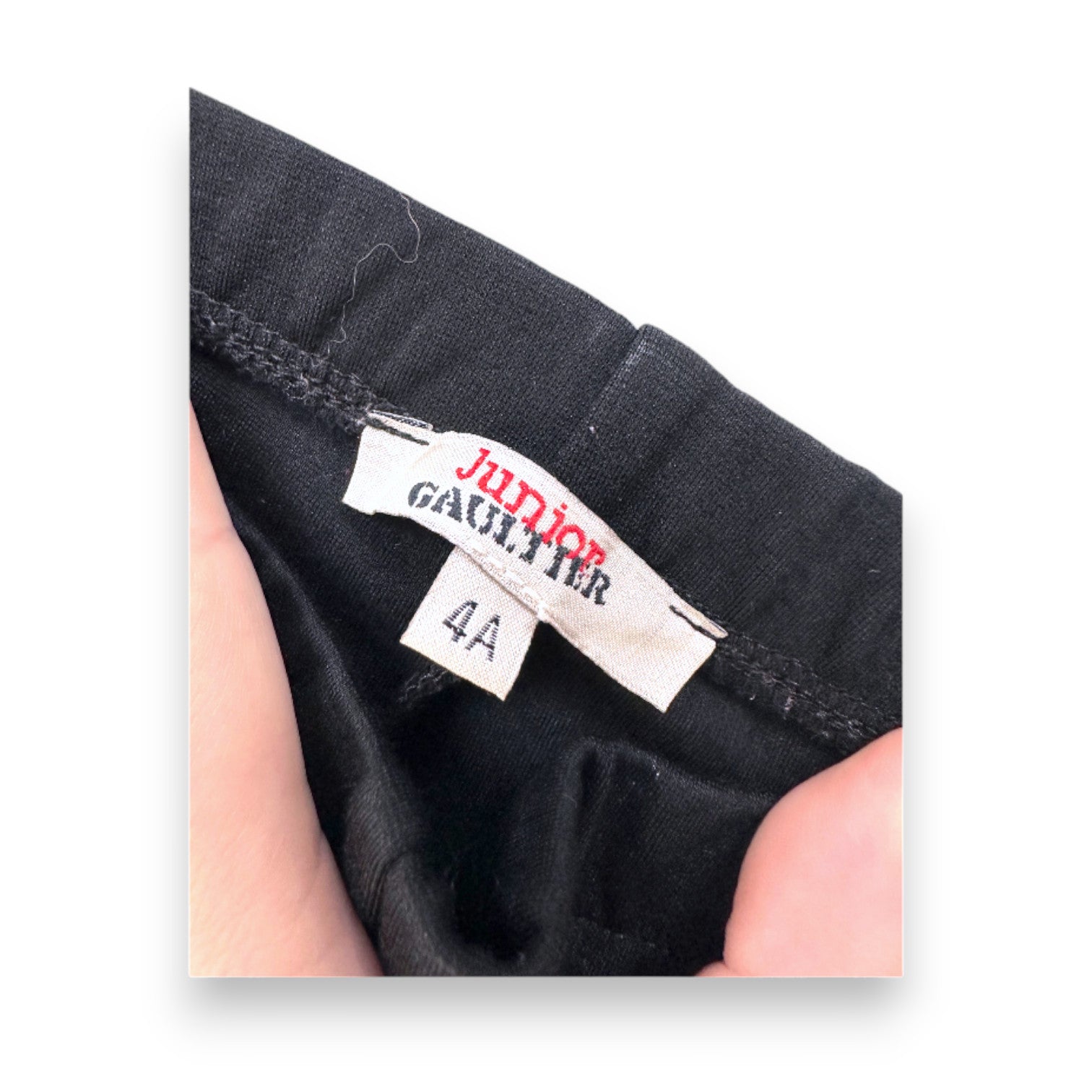 JUNIOR GAULTIER - Black leggings with tartan stripes - 4 years