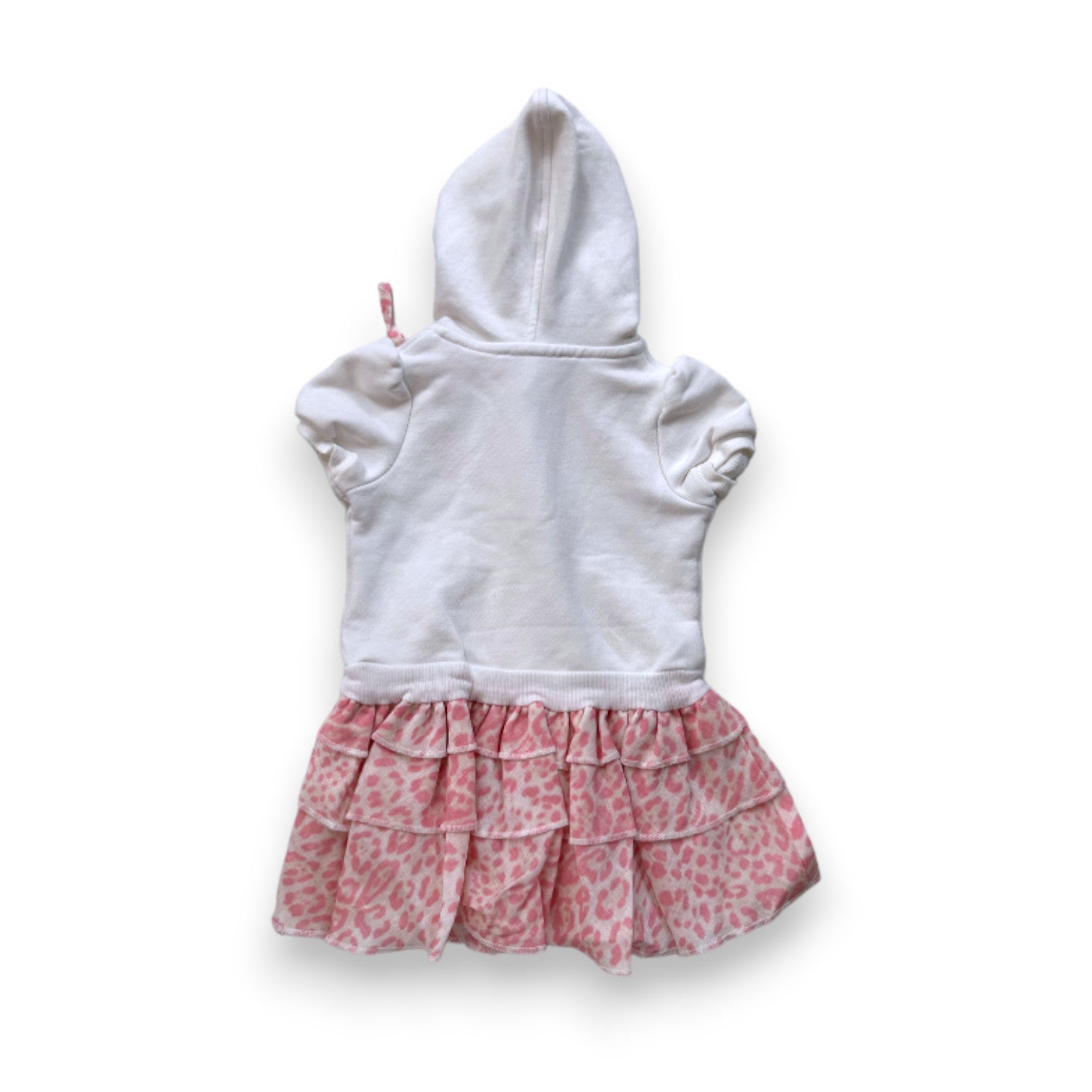 ROBERTO CAVALI - Weißes und rosa Kleid und Rock mit Leopardenmuster - 6 Monate