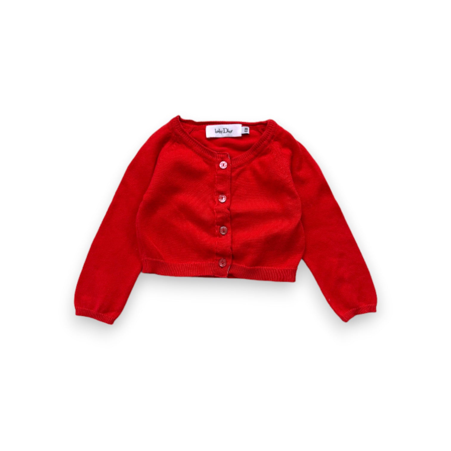 BABY DIOR - red cardigan - 6 months