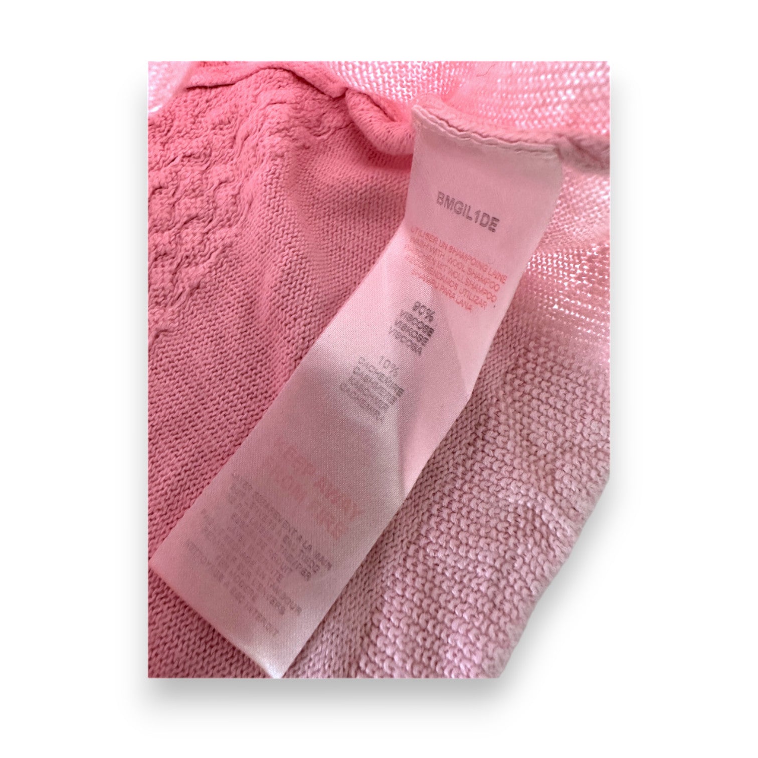 BABY DIOR - Textured pink cardigan - 3 months