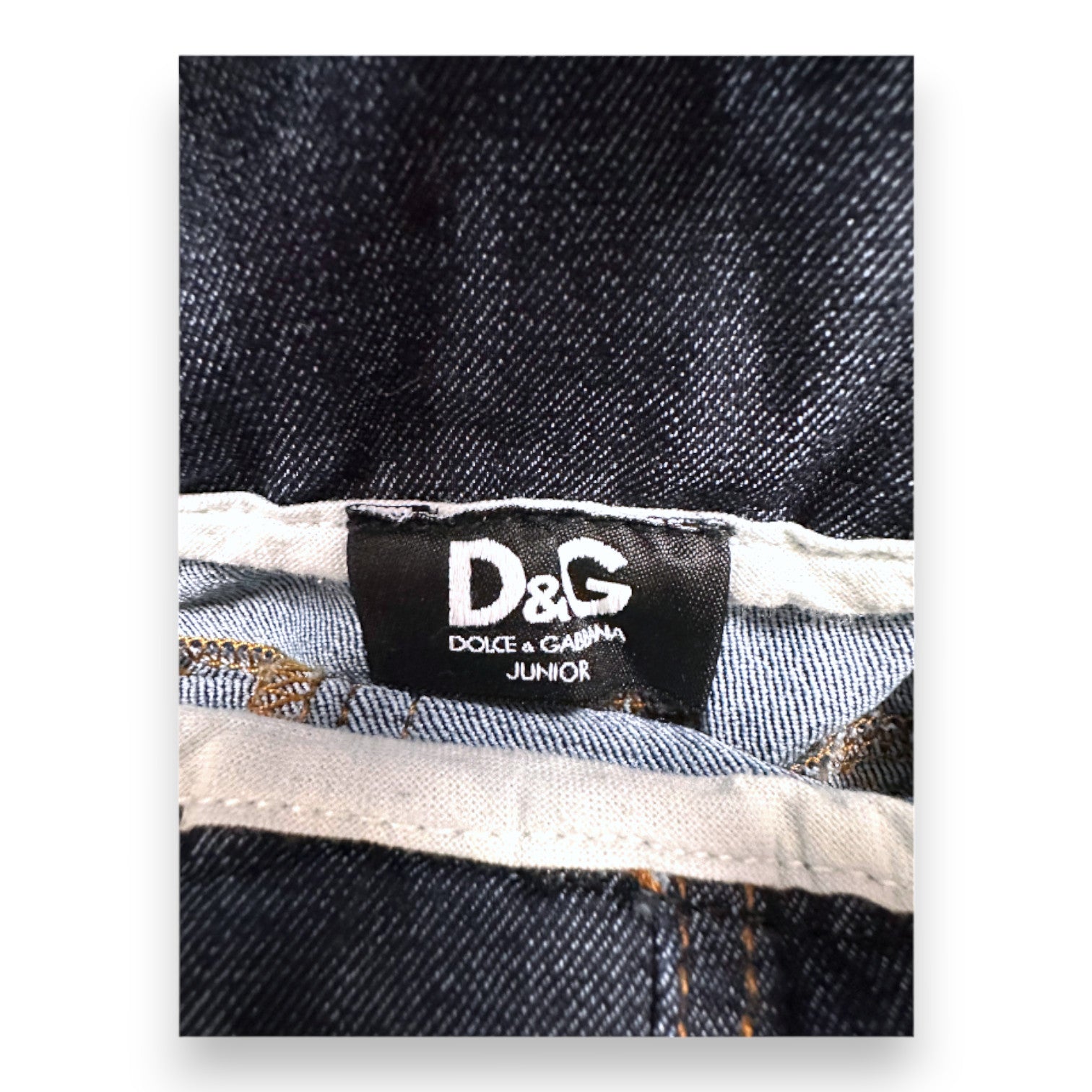 DOLCE & GABBANA – Set aus T-Shirt mit Vichy-Karomuster und Latzrock aus blauem Denim – 3 Monate