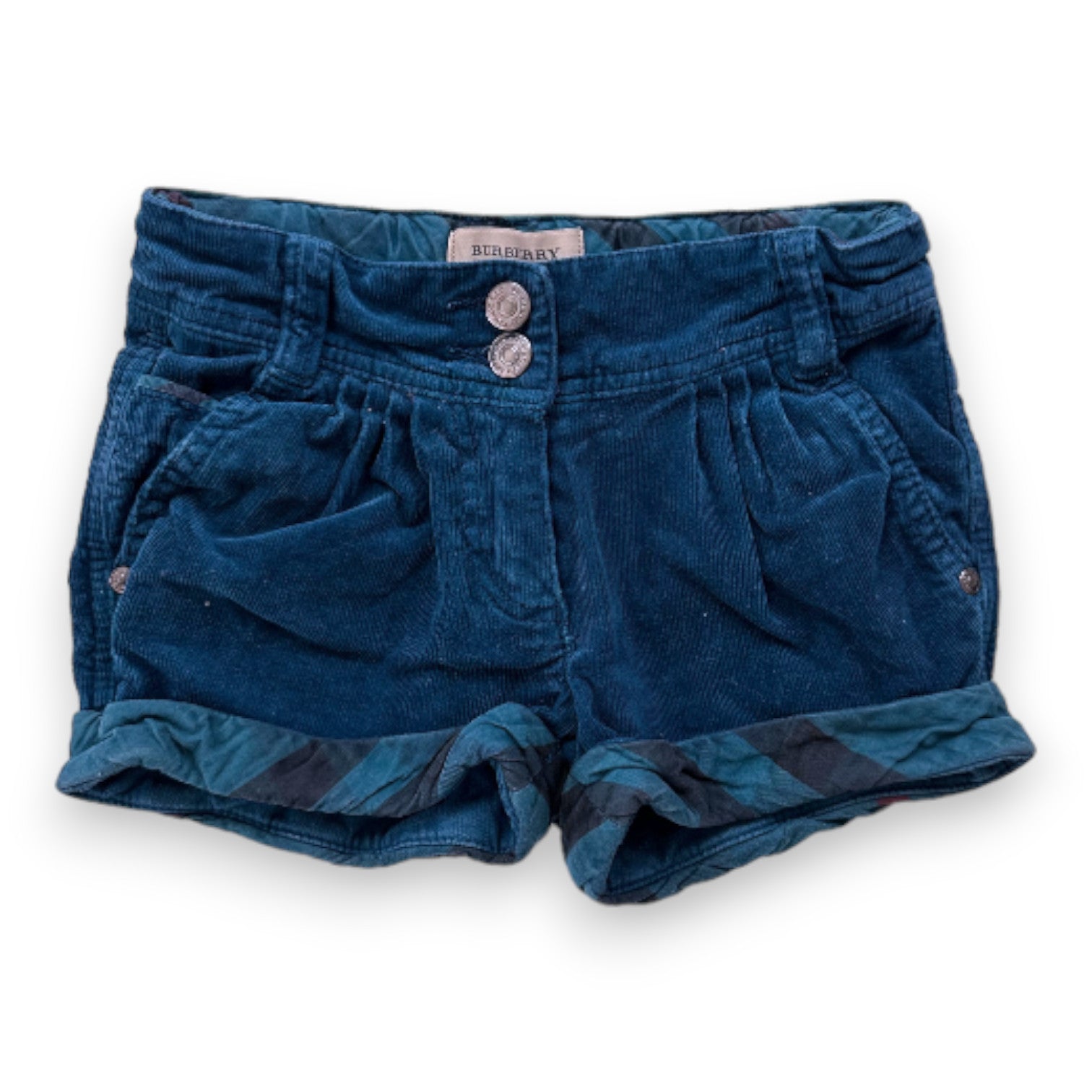 BURBERRY - Blaue Samtshorts - 2 Jahre