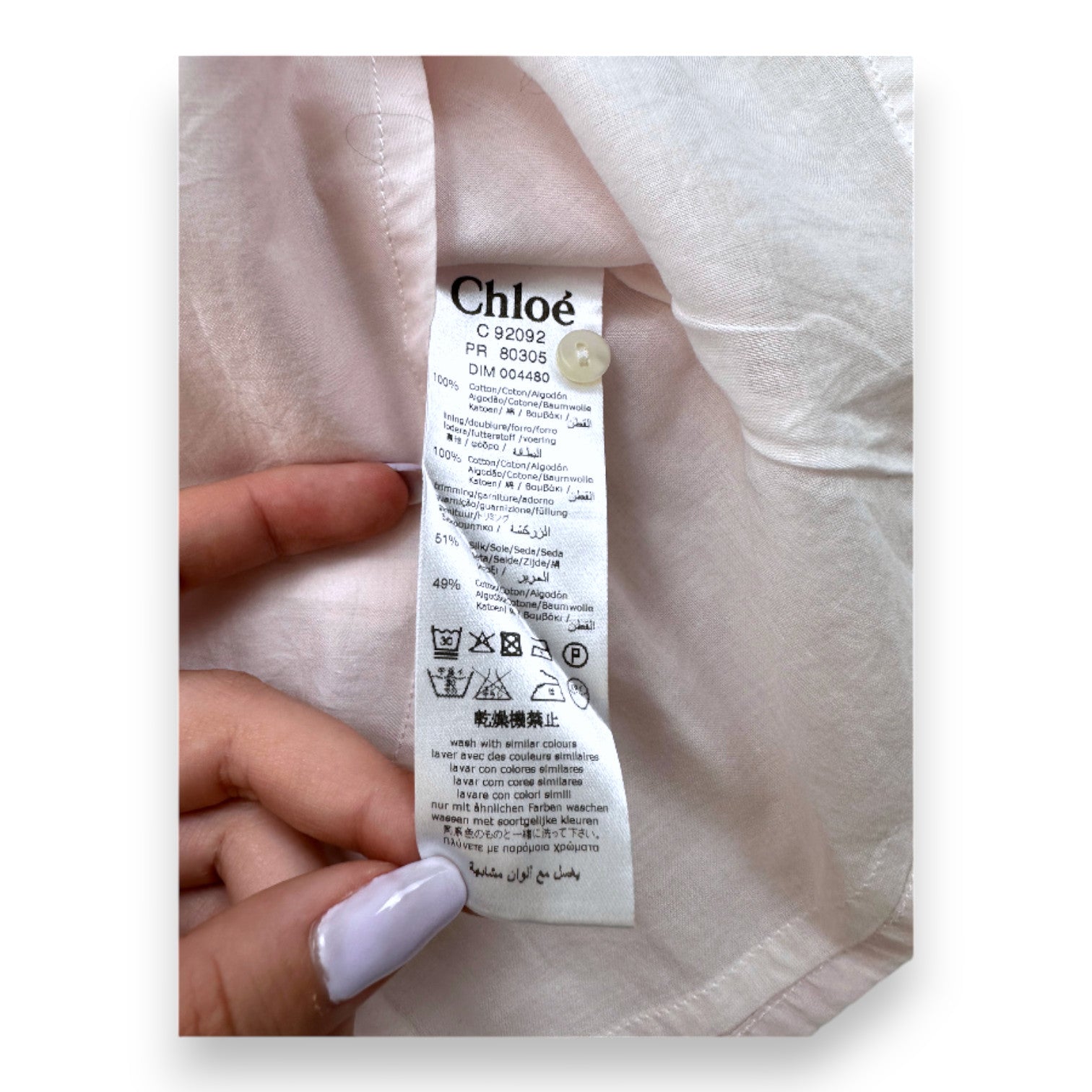 CHLOE - Rosa Seidenkleid - 3 Monate