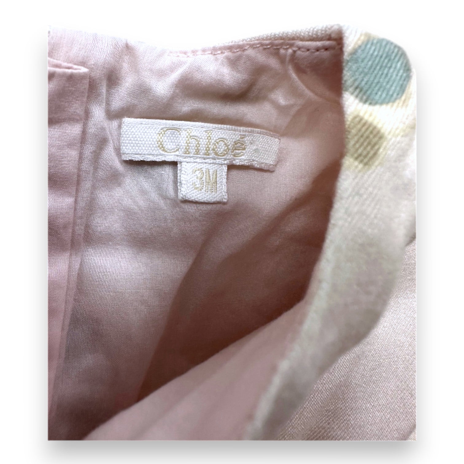 CHLOE - Rosa Kleid mit Prints - 3 Monate