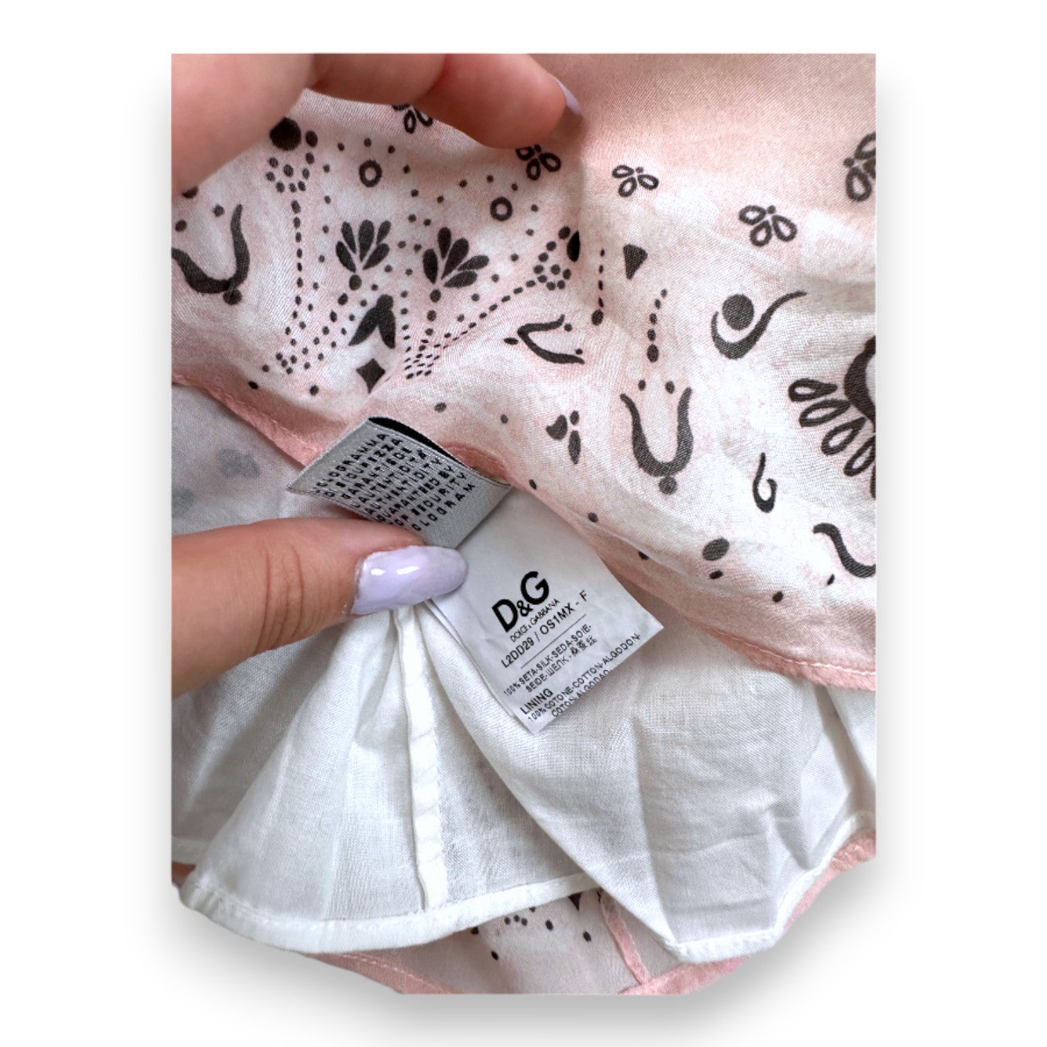 DOLCE & GABBANA - Rosa Kleid mit Seidenmustern - 6 Monate