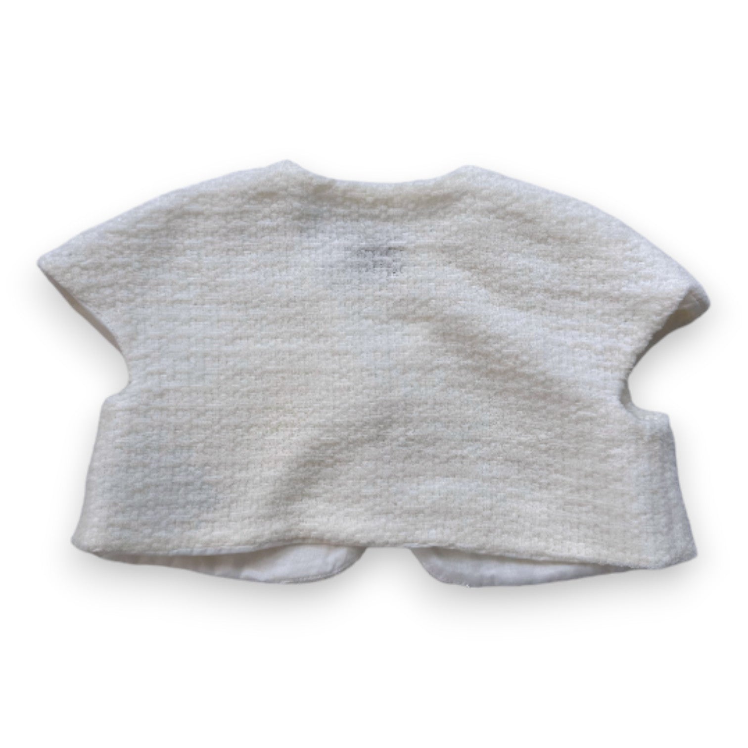 DIOR - Textured white sleeveless cardigan - 9 months