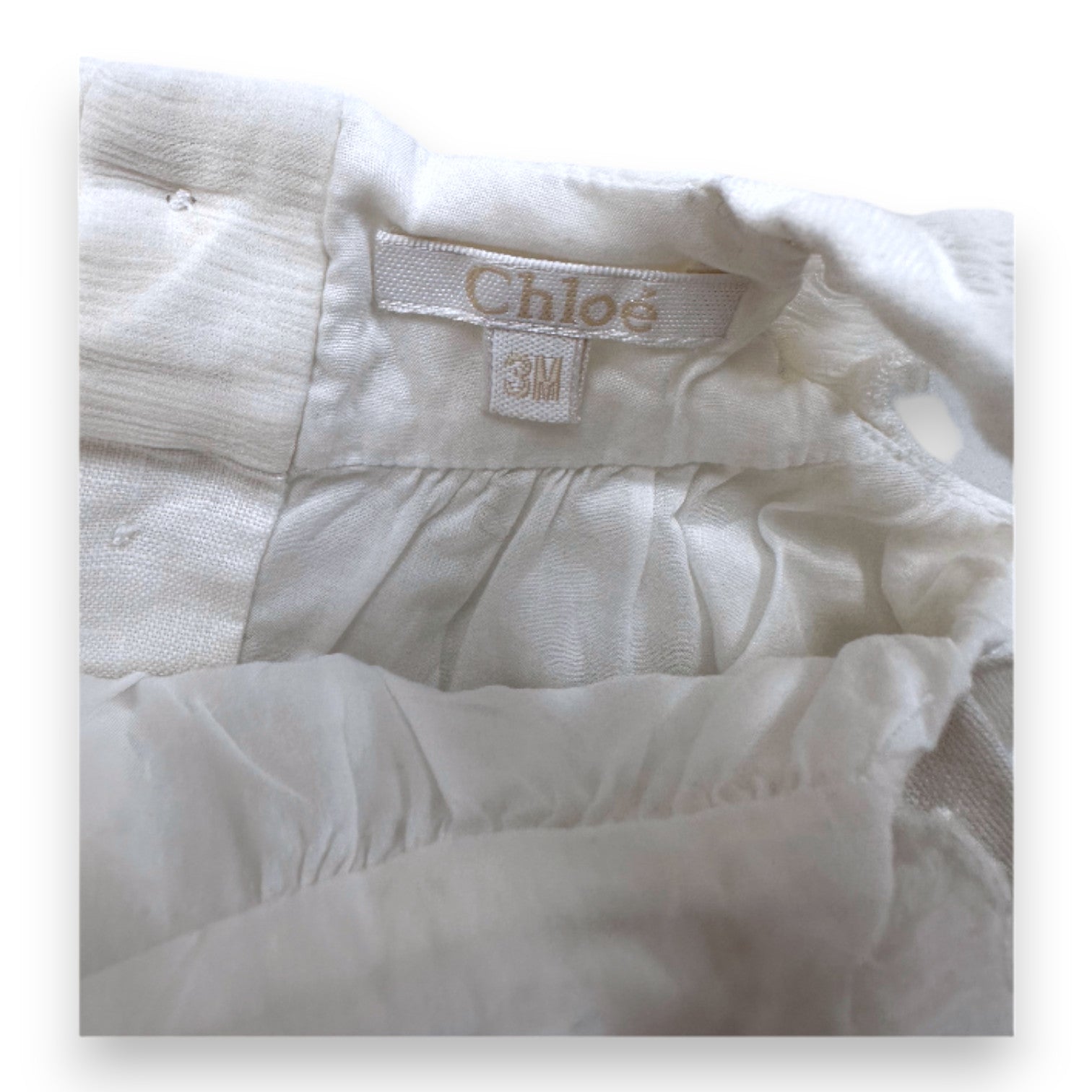 CHLOE - Weißes Leinenkleid - 3 Monate