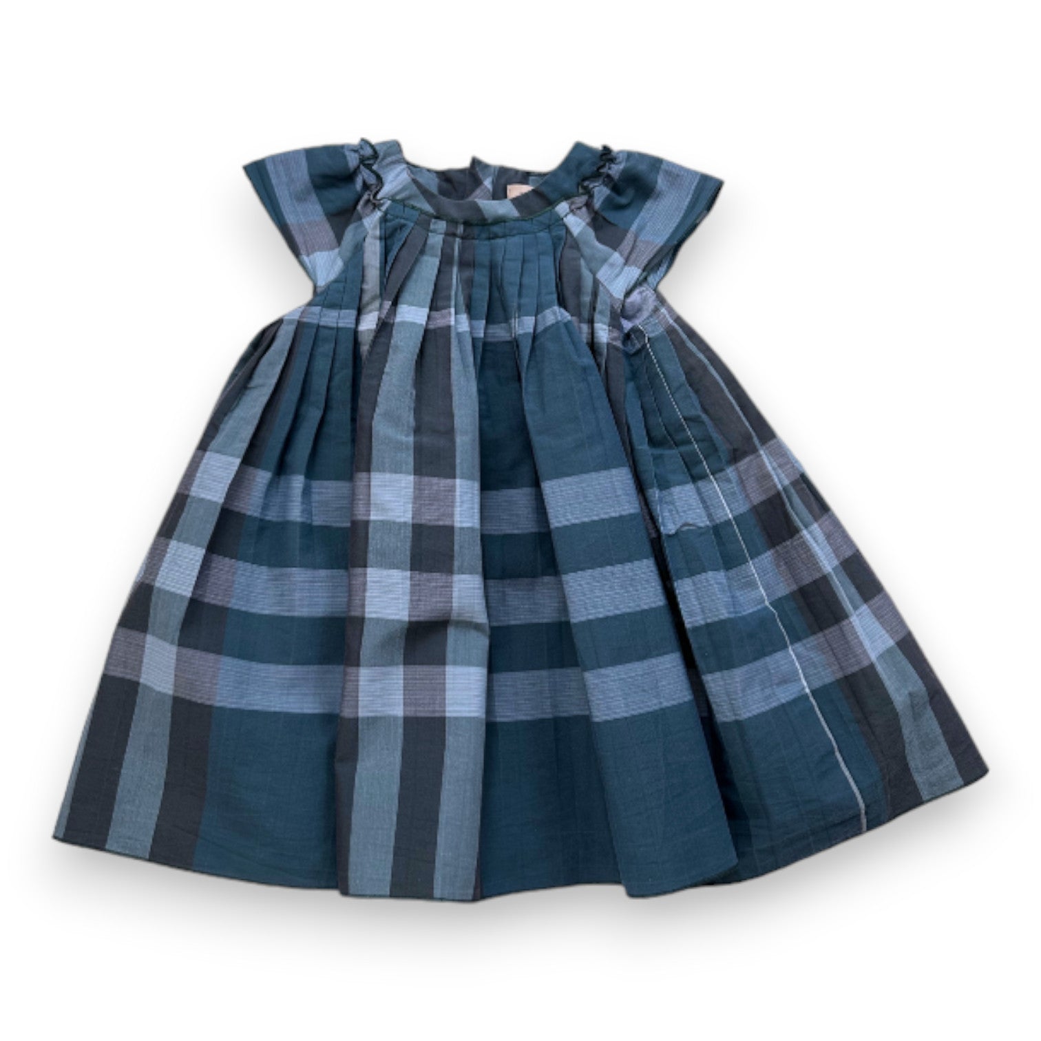 BURBERRY - Blau kariertes Kleid - 18 Monate
